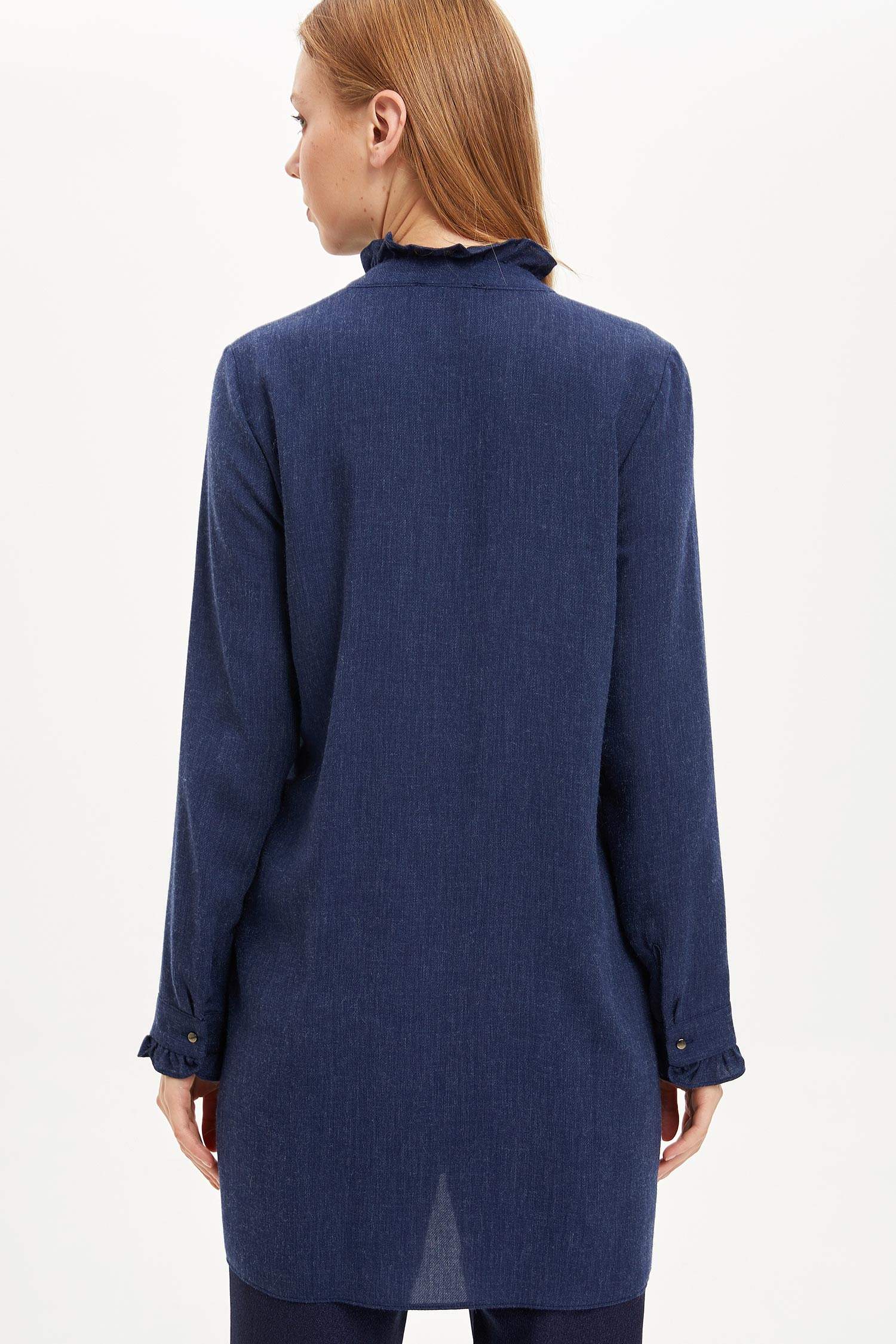 Regular Fit Uzun Kollu Dokuma Tunik