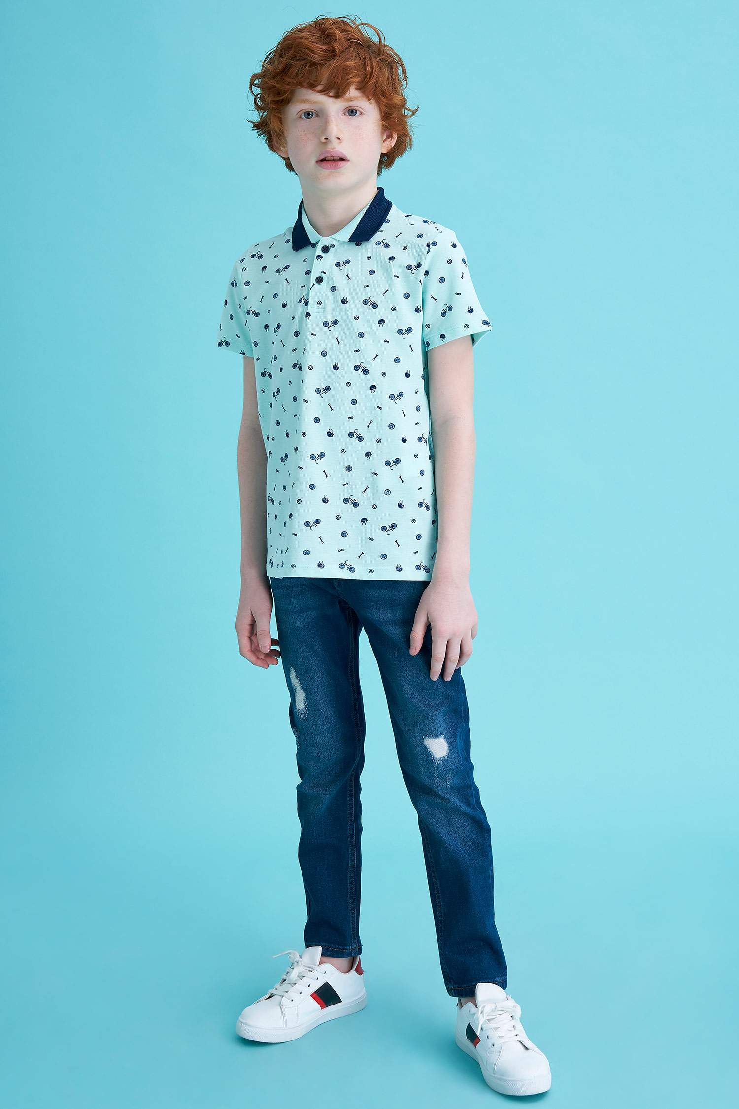 Erkek Çocuk Slim Fit Yıpratma Detaylı Jean Pantolon
