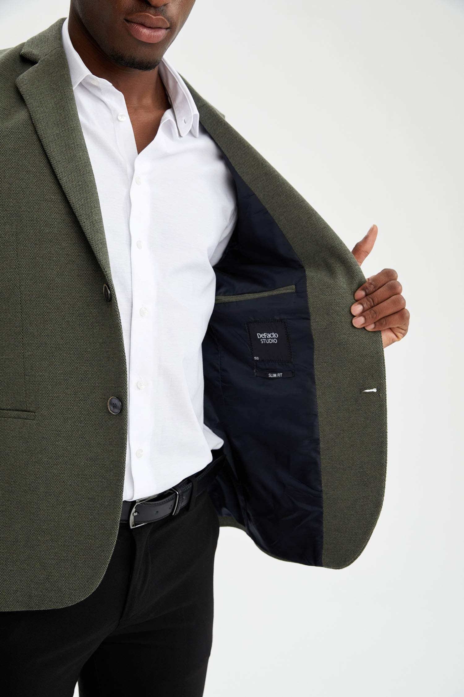 Slim Fit Dokulu Blazer Ceket