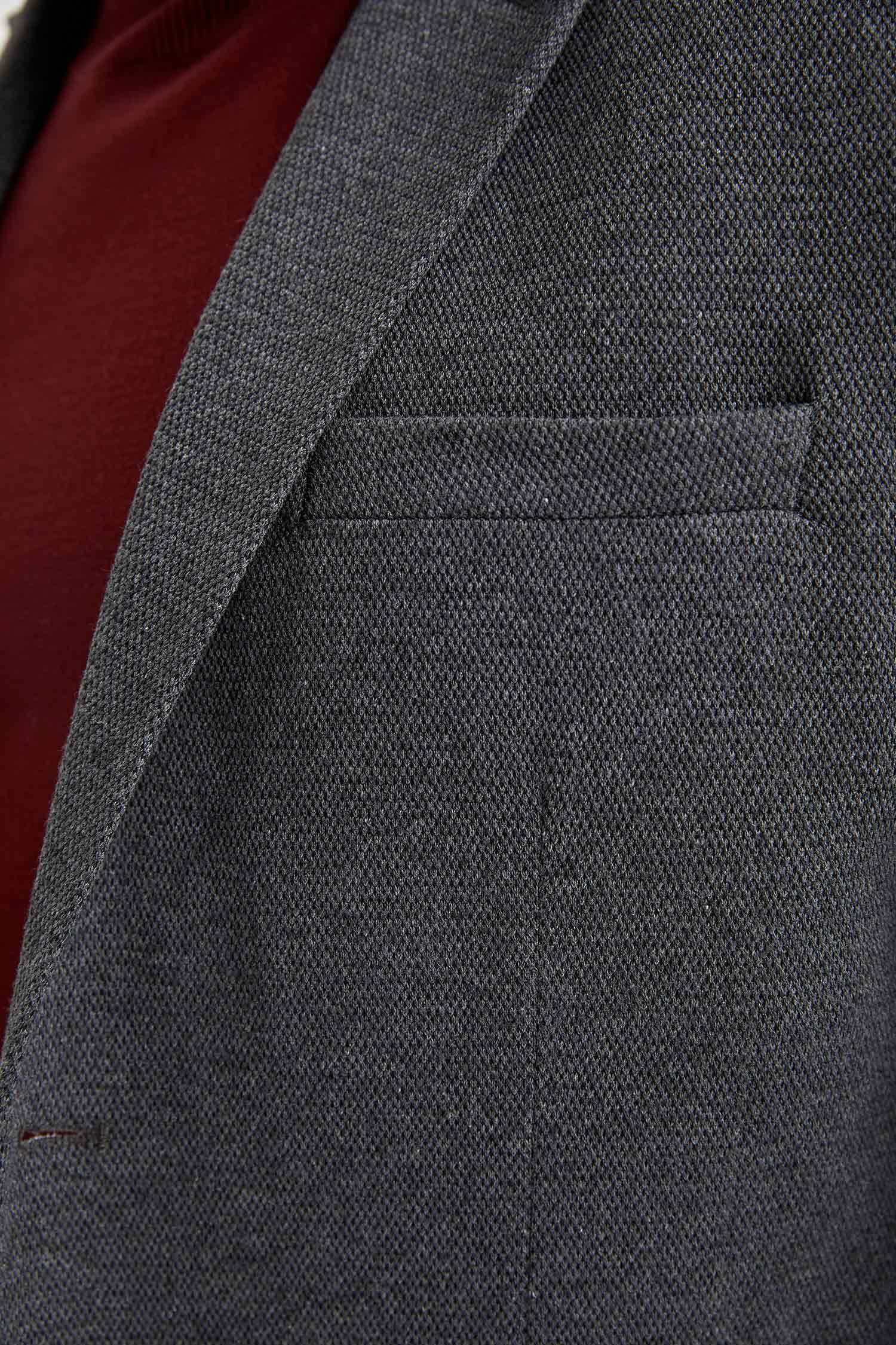 Slim Fit Dokulu Blazer Ceket