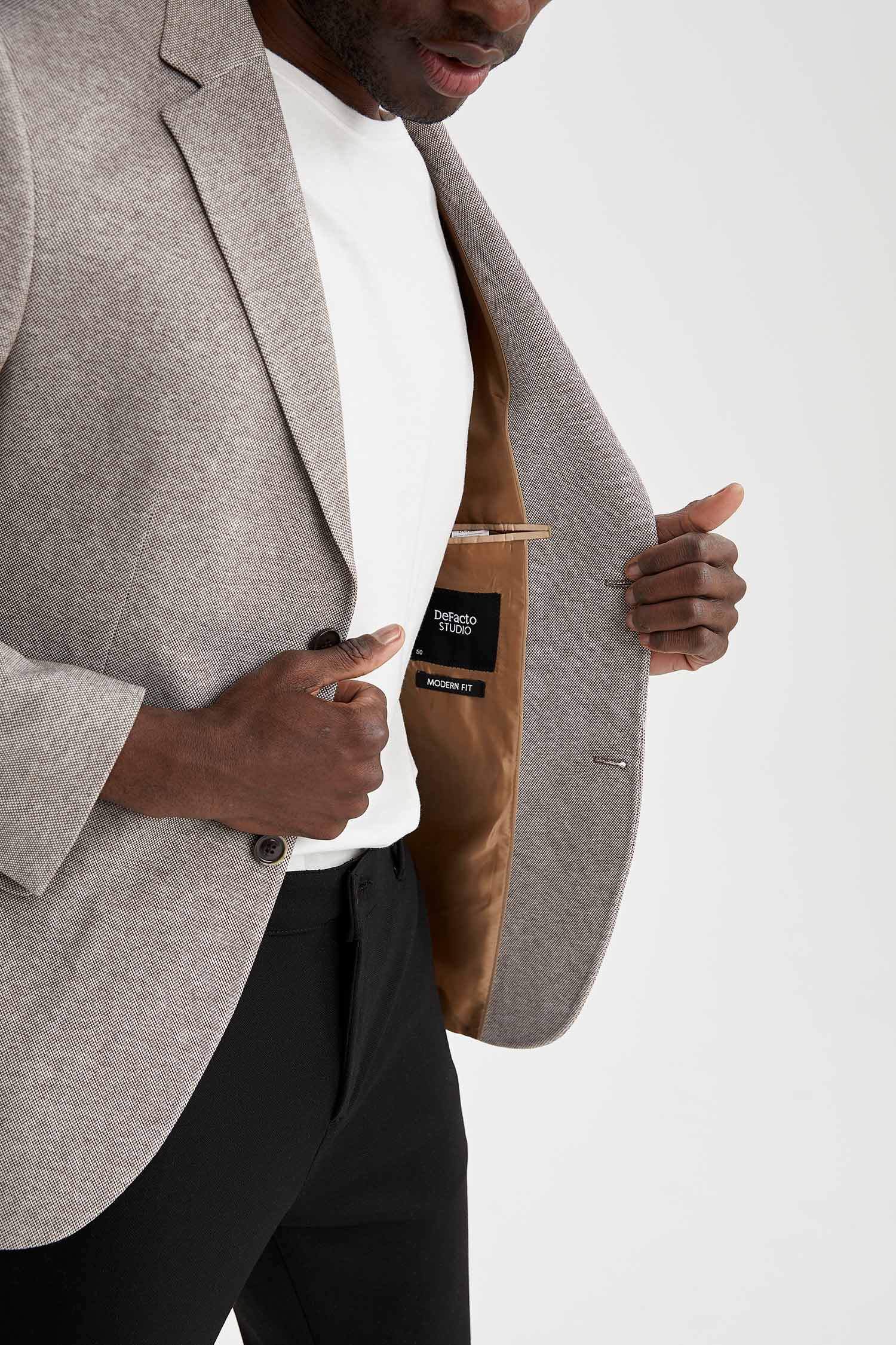 MODERN FIT Baskılı Astarlı Blazer