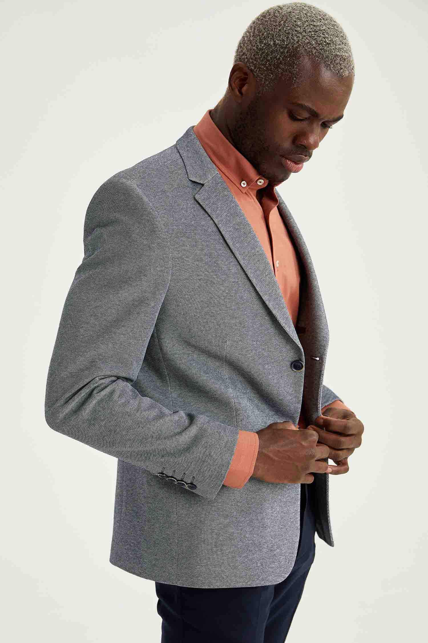 MODERN FIT Baskılı Astarlı Blazer