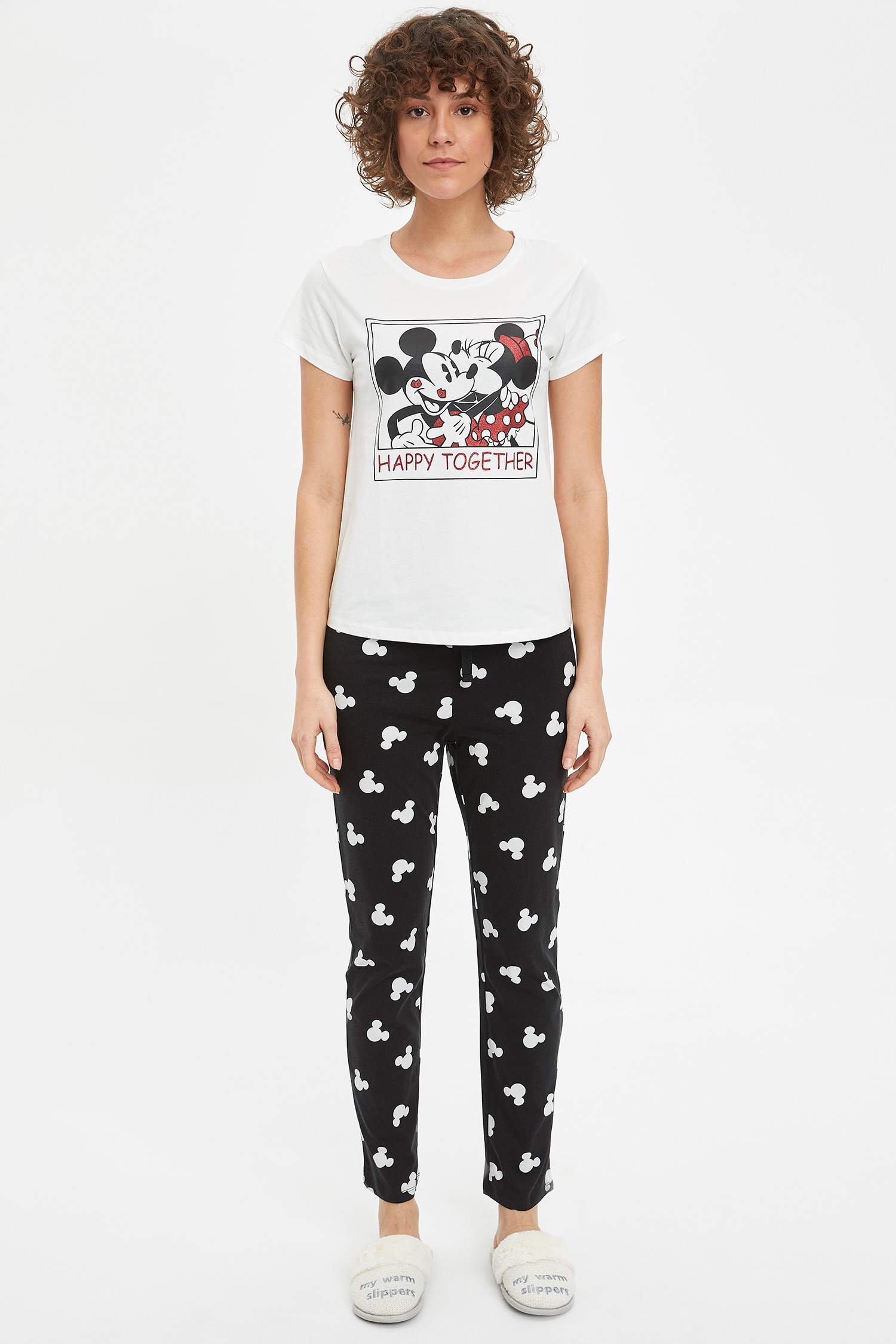 Disney Mickey & Minnie Lisanslı Fall In Love Regular Fit 2'li Örme Takım