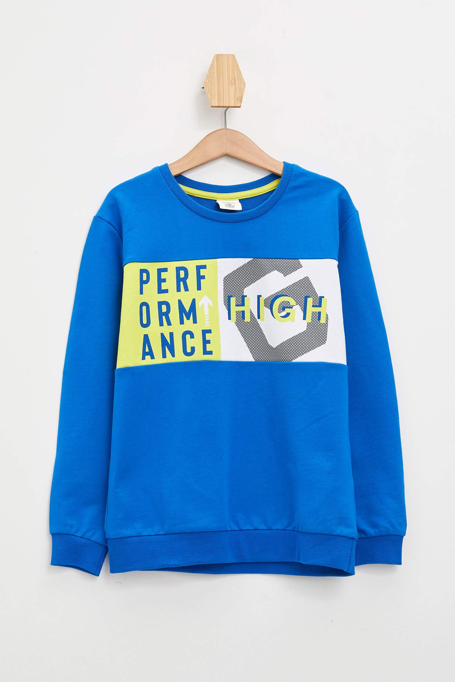 Erkek Çocuk Renk Bloklu Yazı Baskılı Sweatshirt