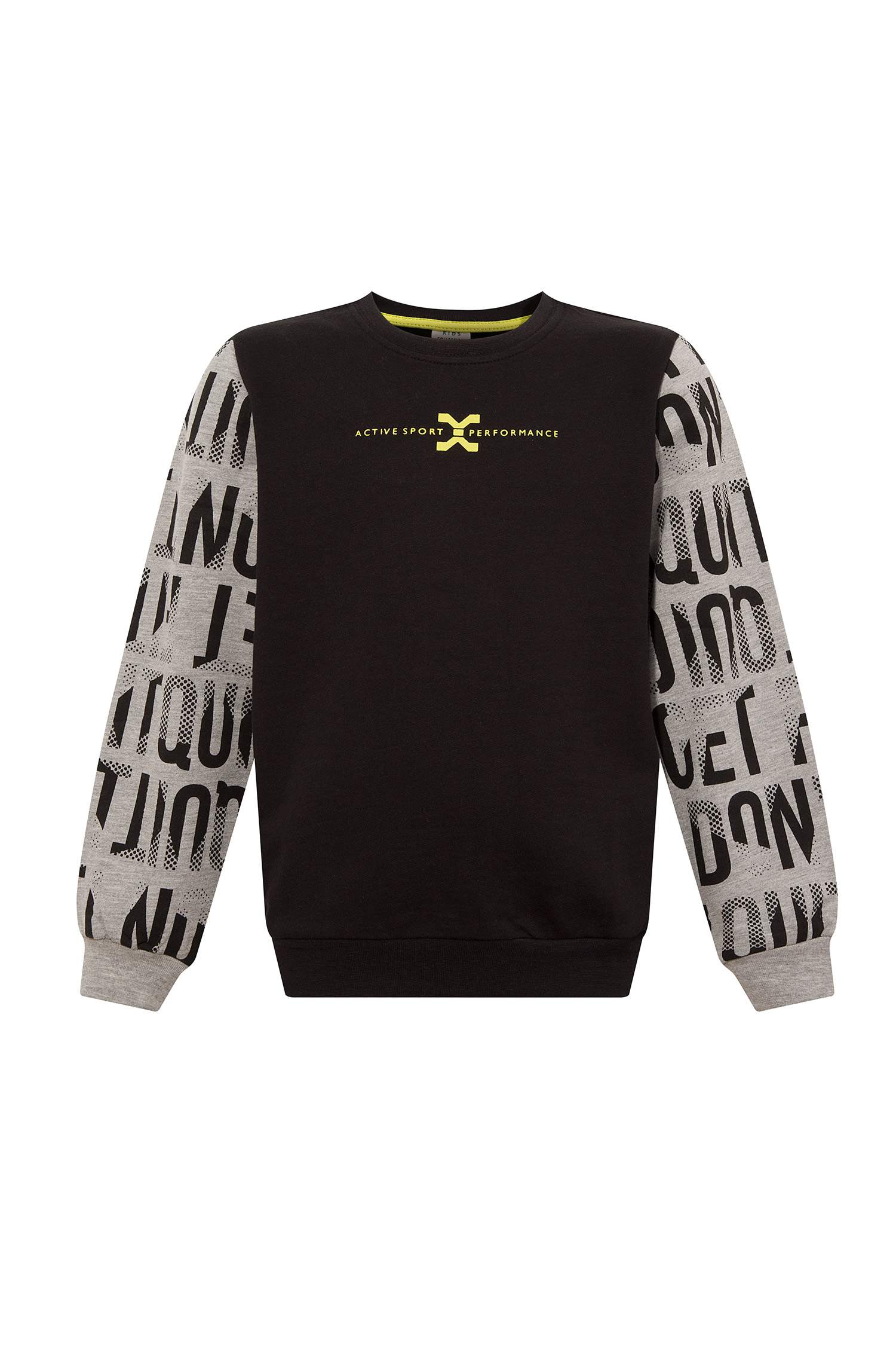 Erkek Çocuk Renk Bloklu Yazı Baskılı Sweatshirt