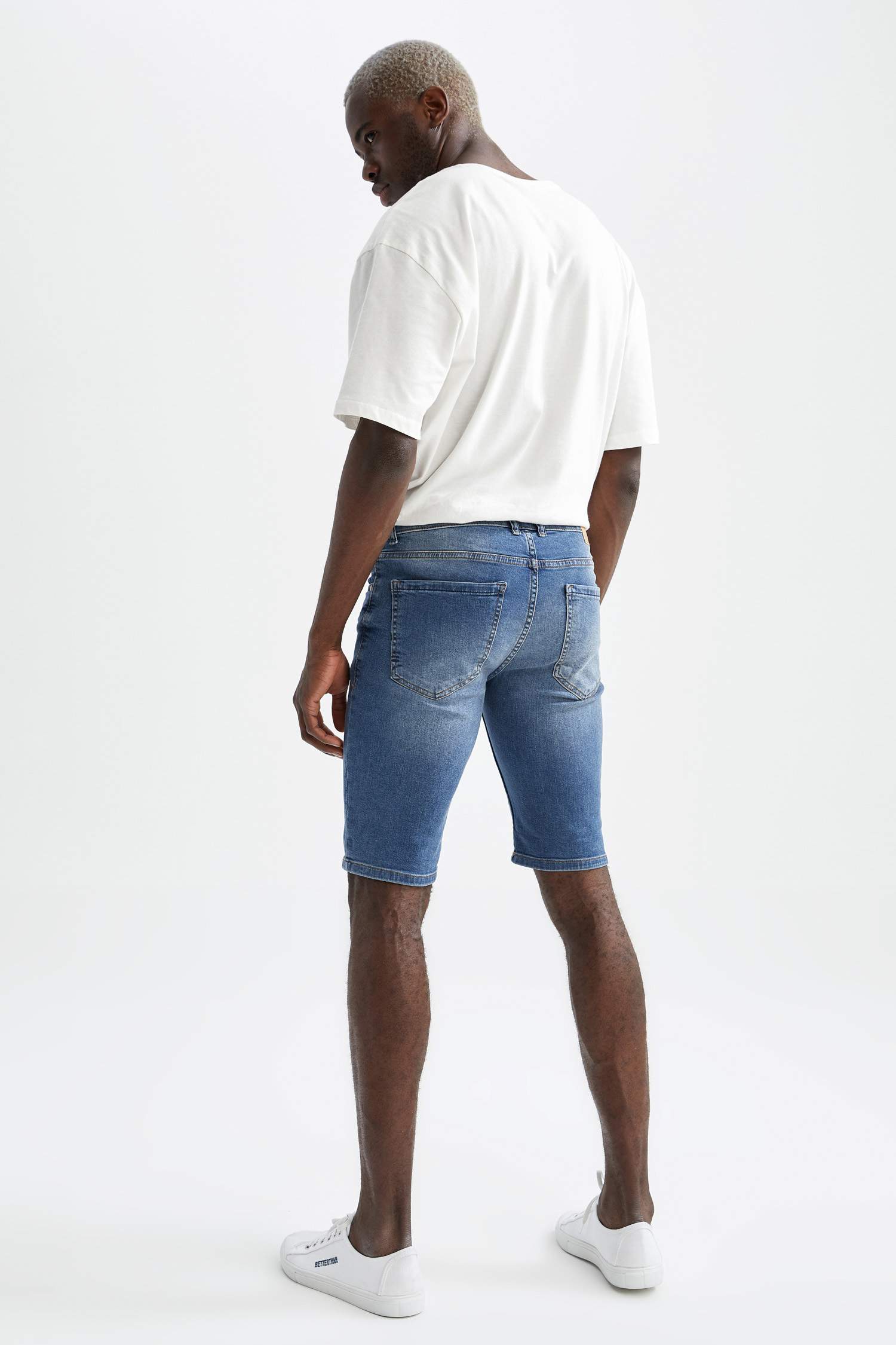 Skinny Fit Jean Bermuda Şort