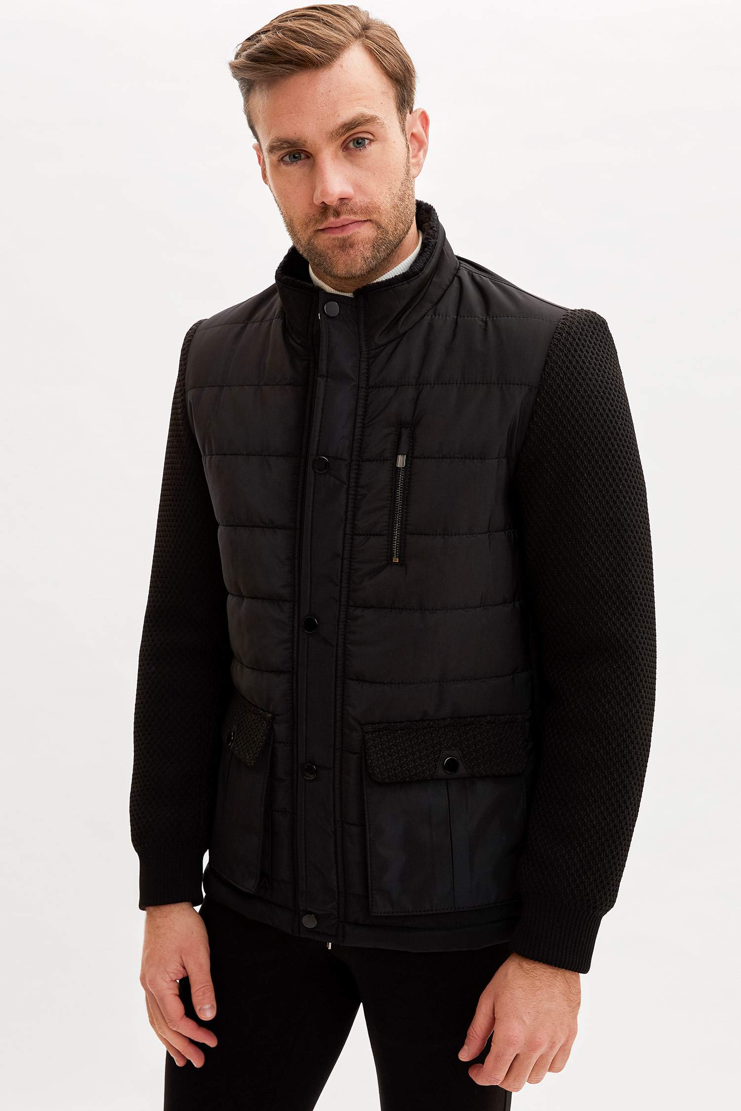 Slim Fit Dik Yaka Mont