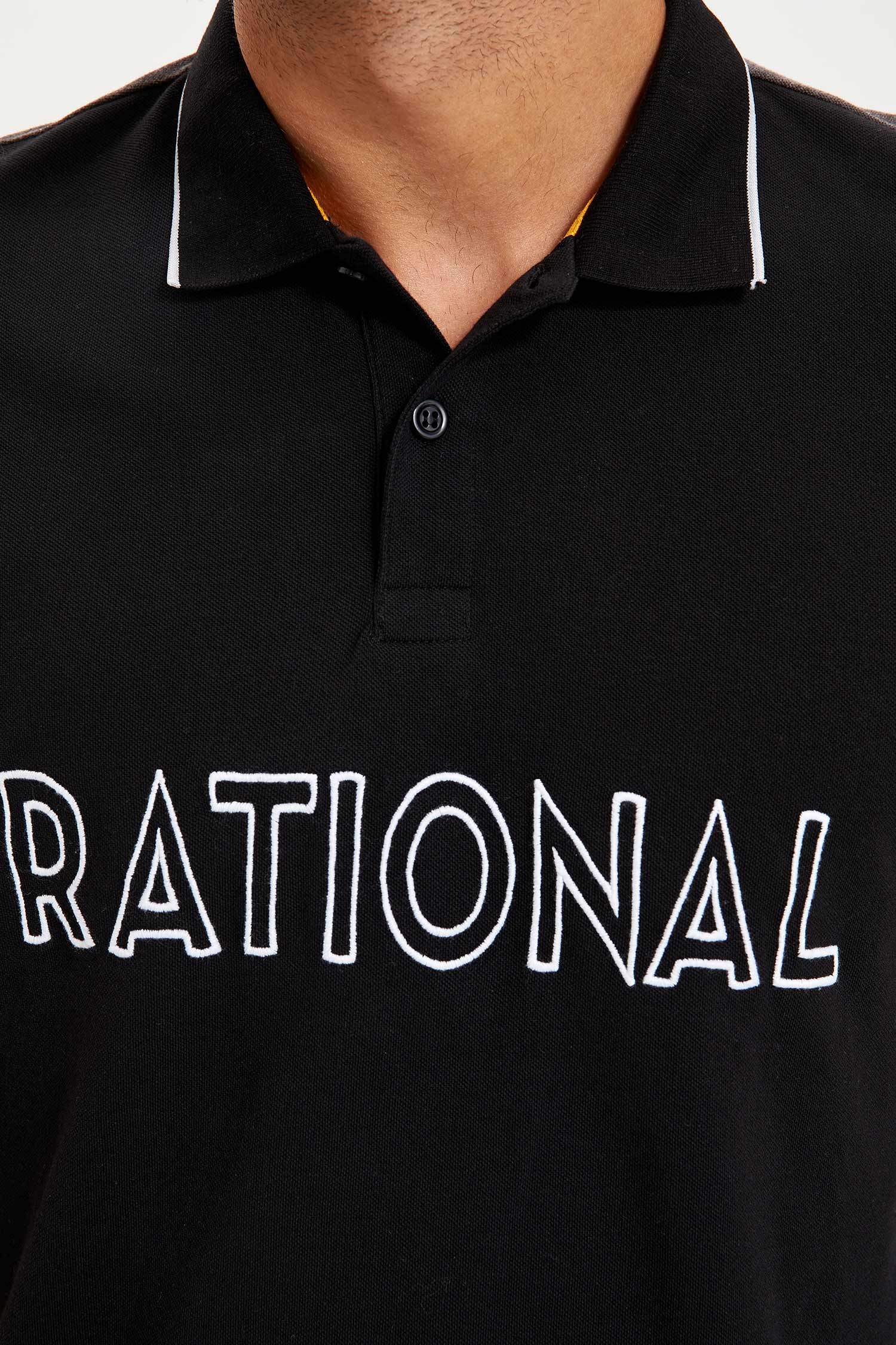Baskılı Slim Fit Polo Tişört