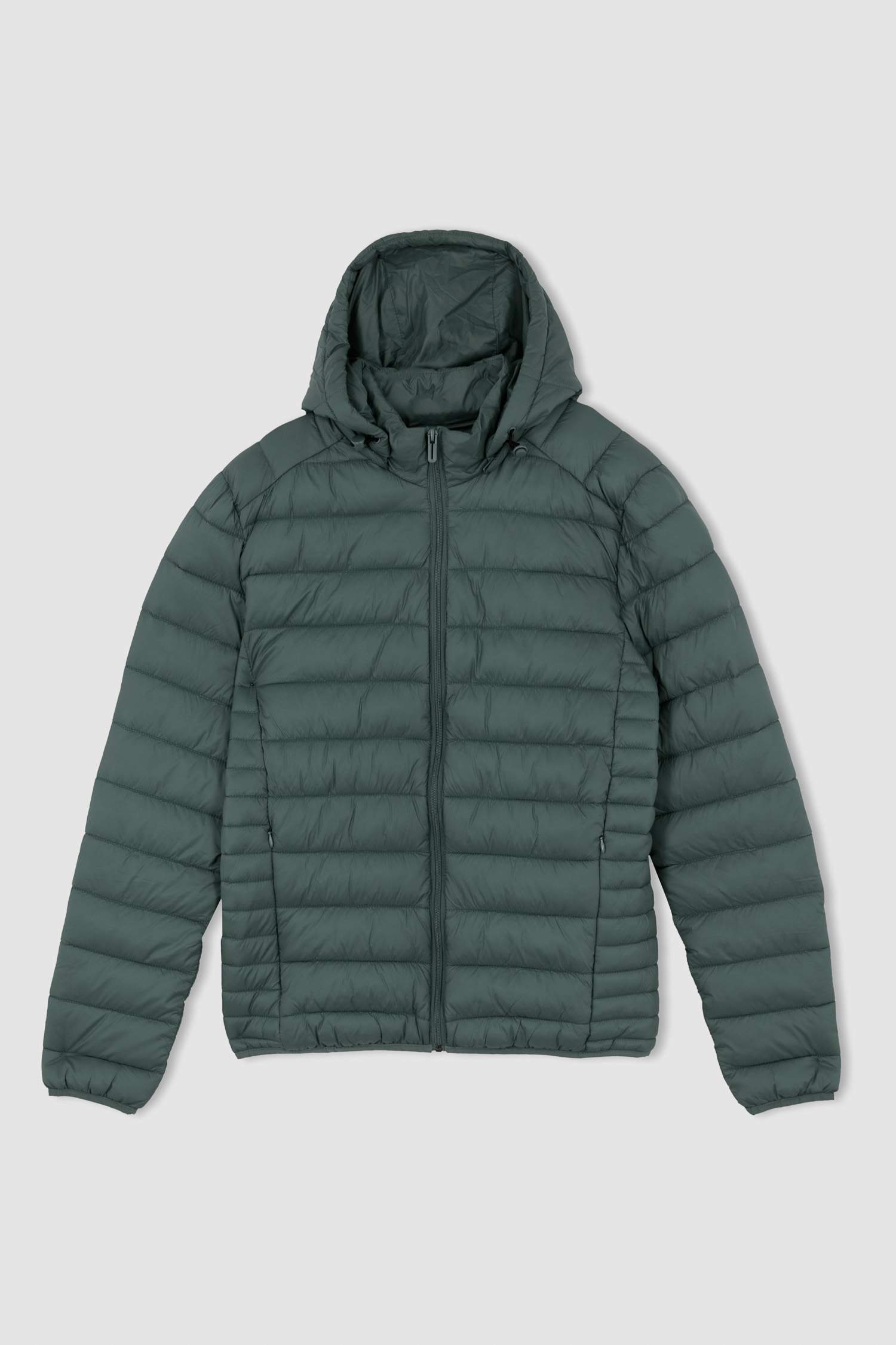 Slim Fit Kapüşonlu Su İtici Isı Yalıtımlı Warmtech Şişme Mont