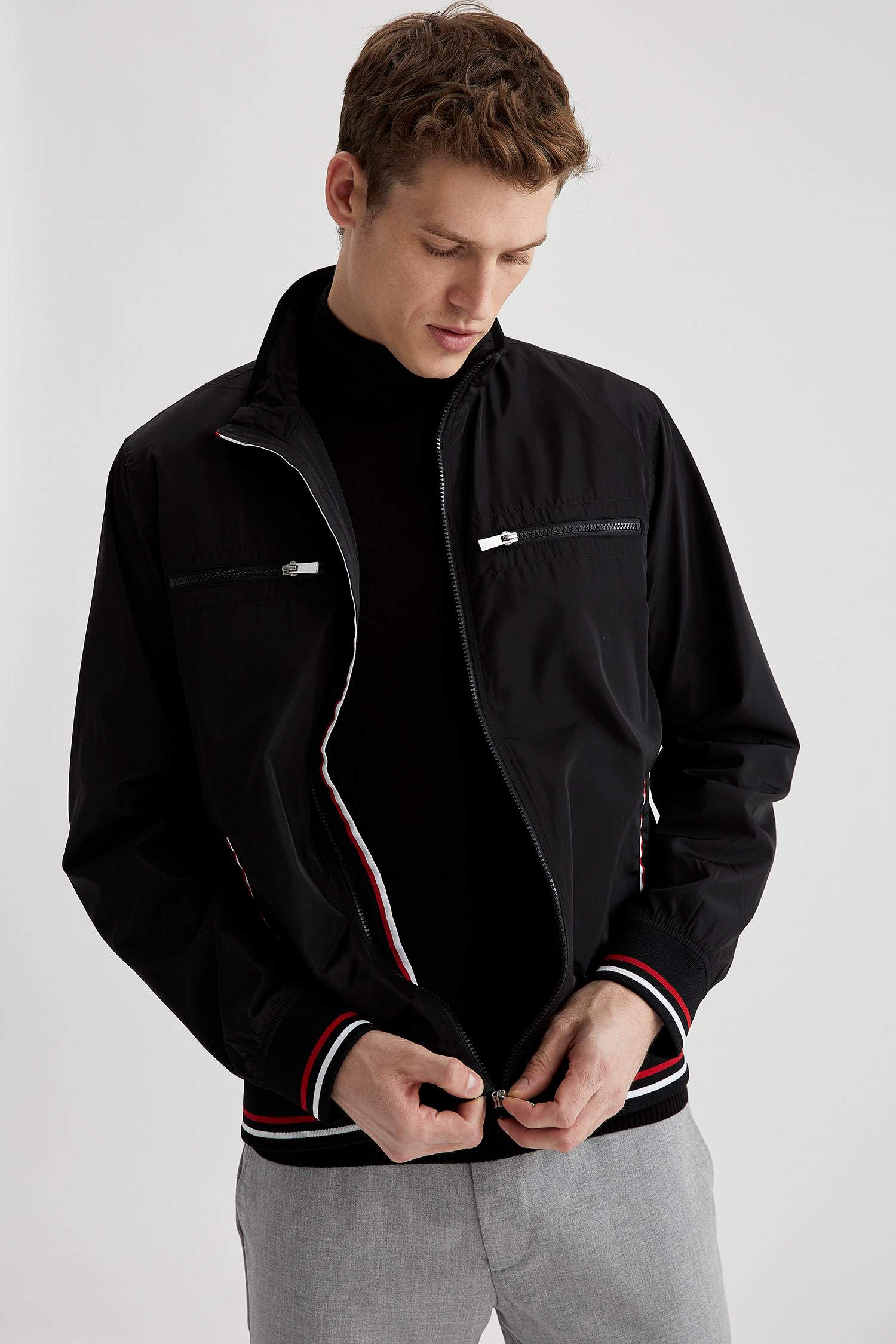 Slim Fit Dik Yaka Mont