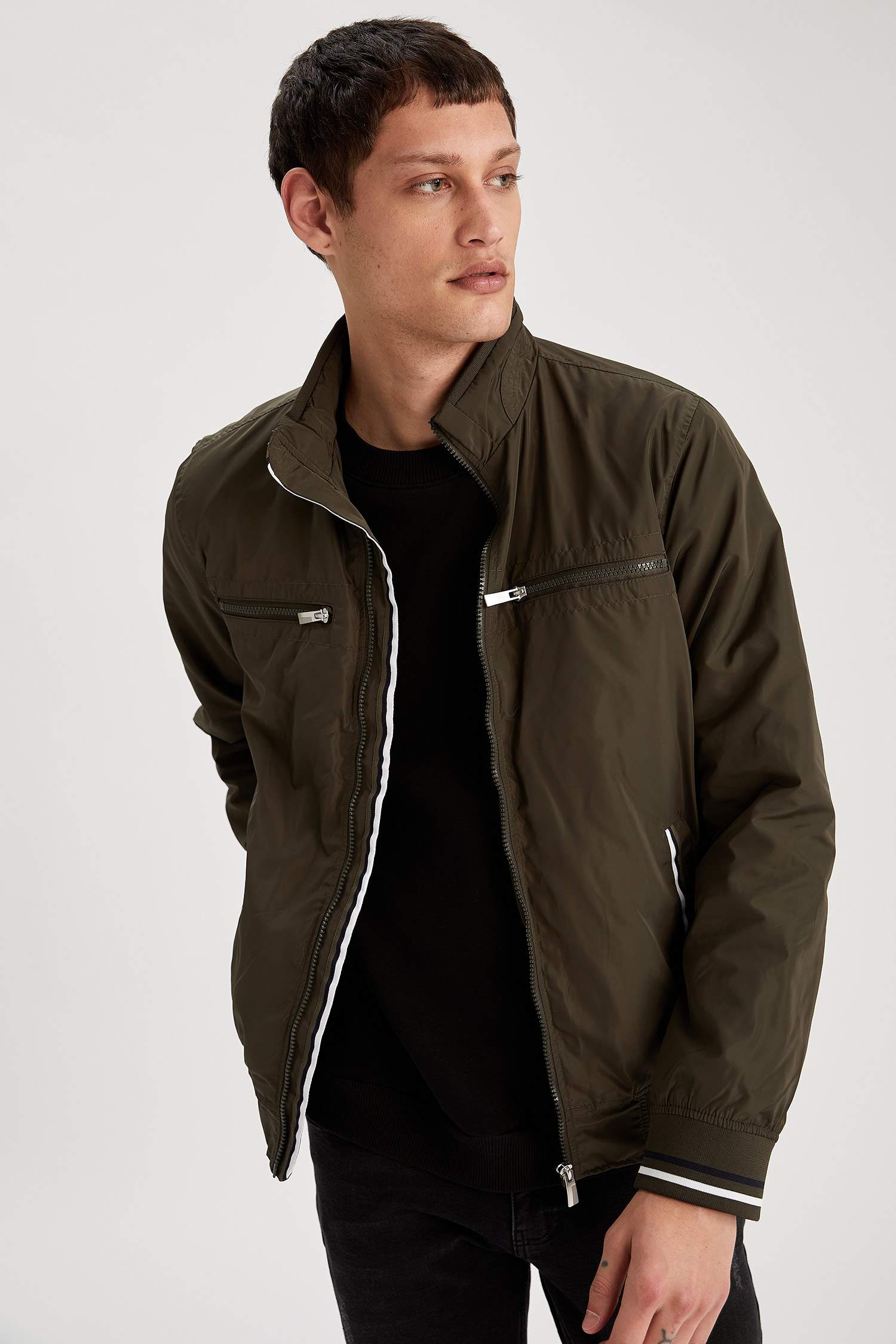 Slim Fit Dik Yaka Mont