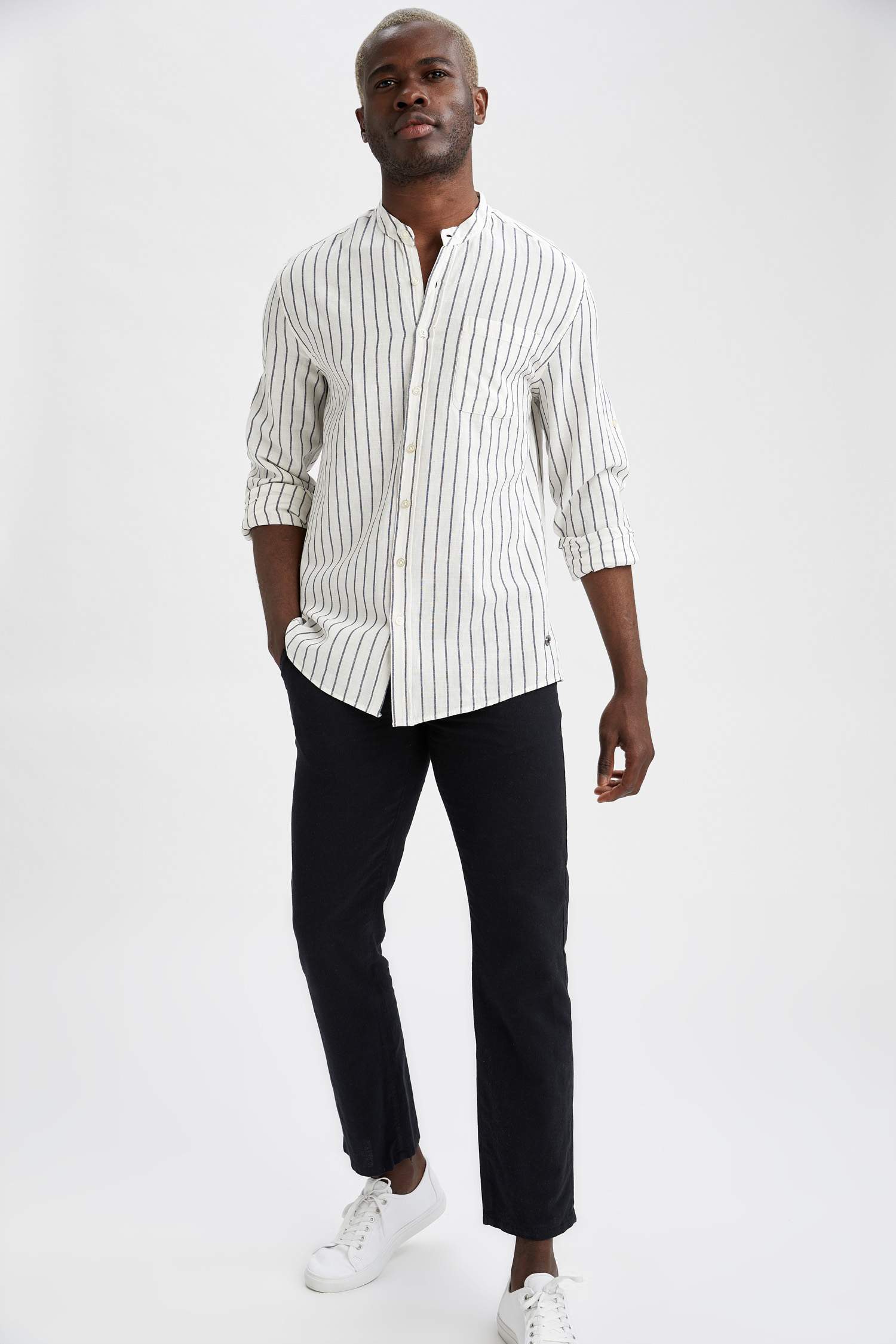 Regular Fit Keten Chino Pantolon