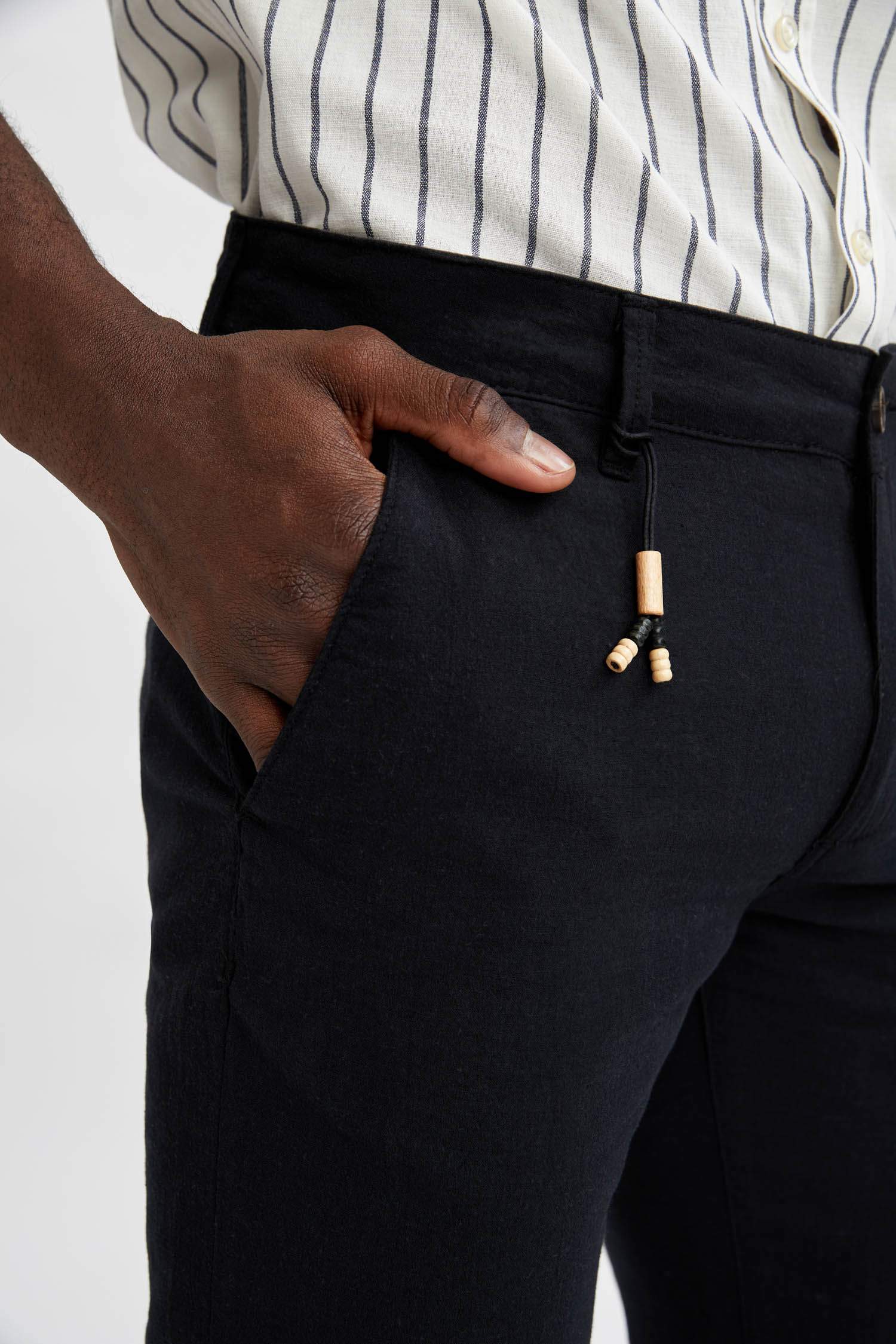 Regular Fit Keten Chino Pantolon