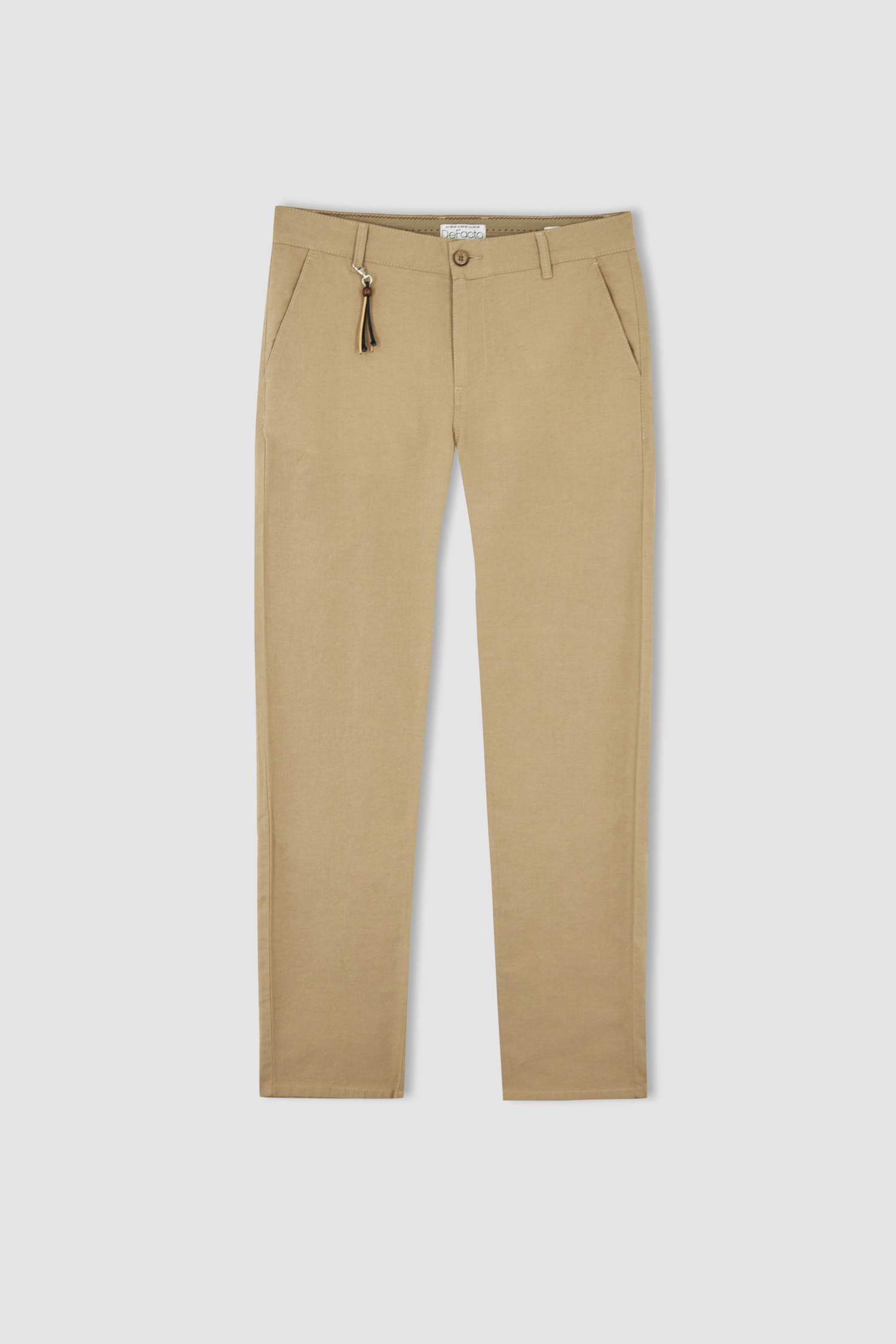 Regular Fit Keten Chino Pantolon
