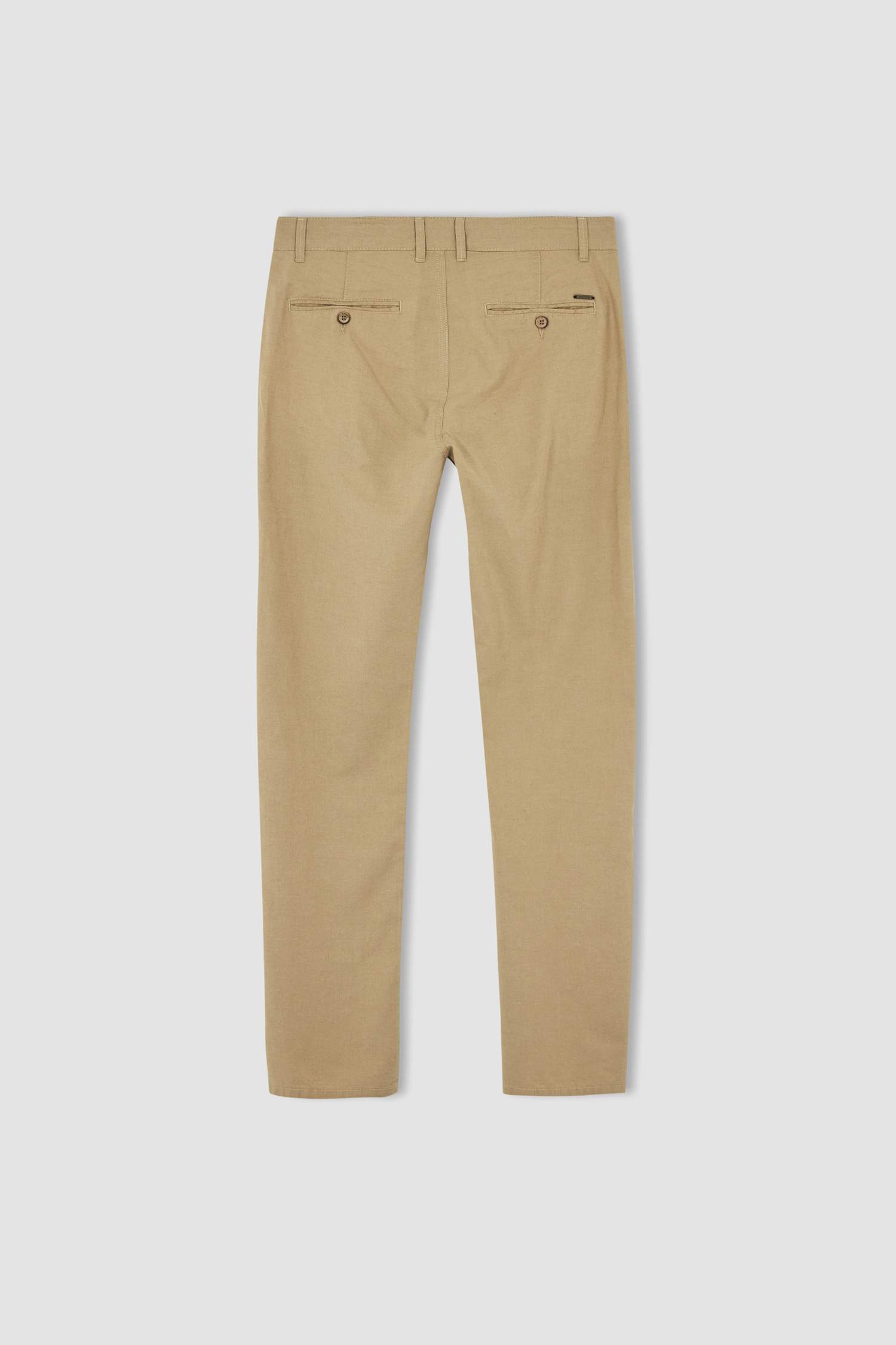 Regular Fit Keten Chino Pantolon
