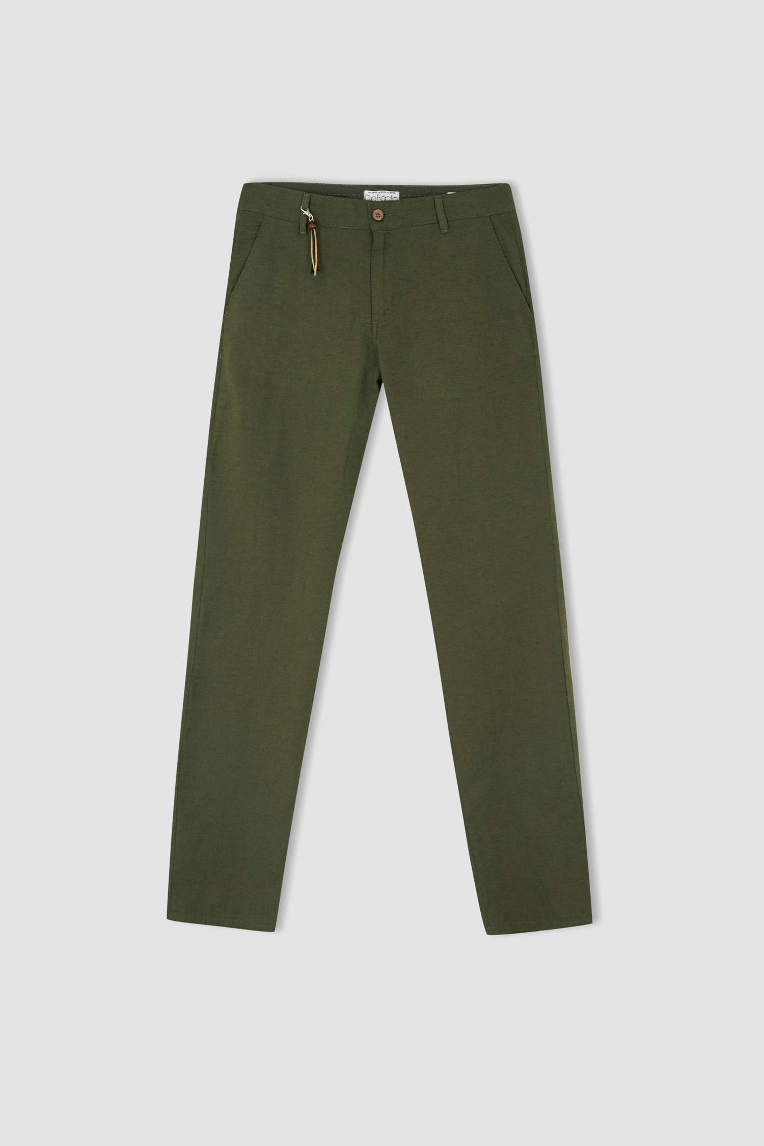 Regular Fit Keten Chino Pantolon