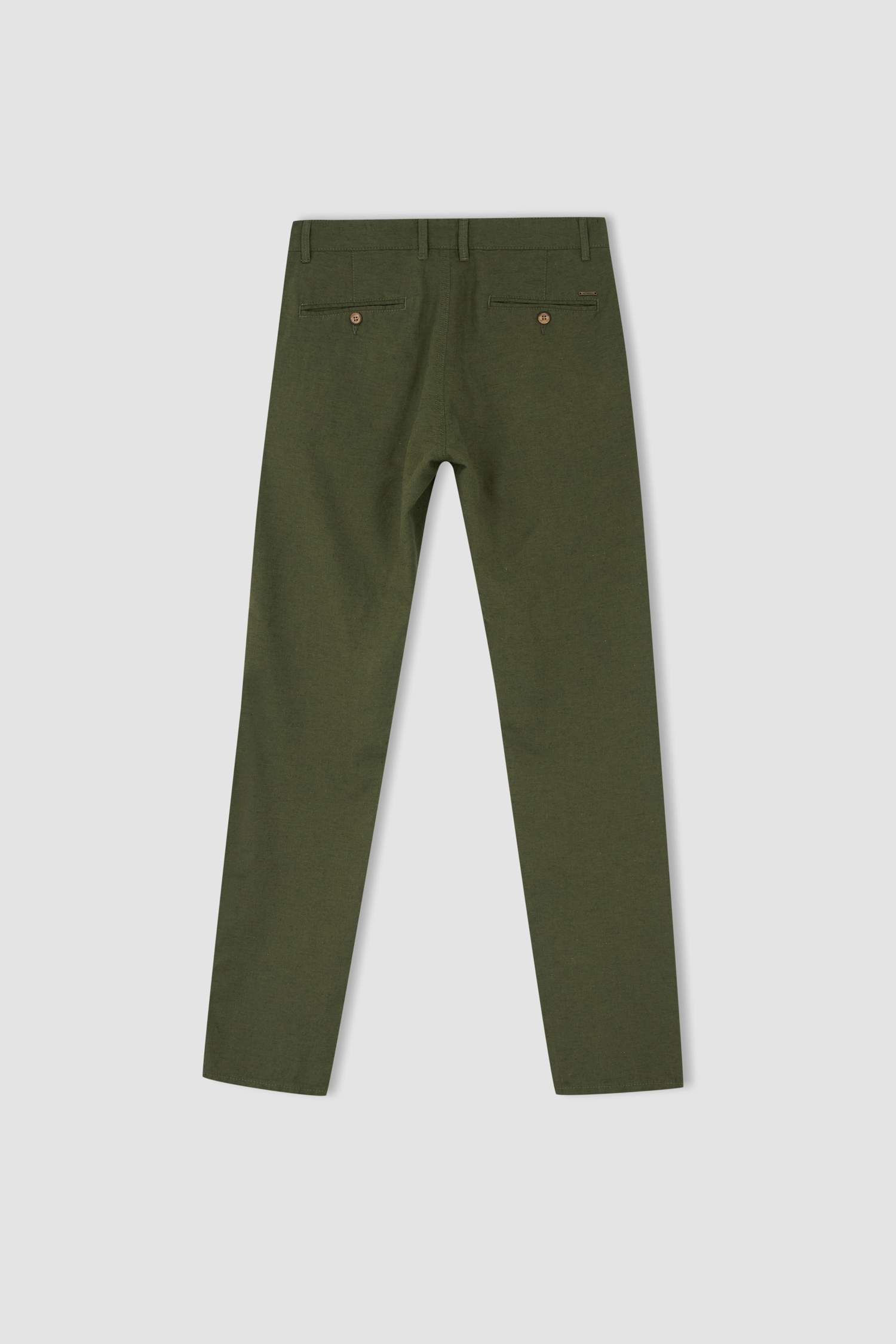 Regular Fit Keten Chino Pantolon