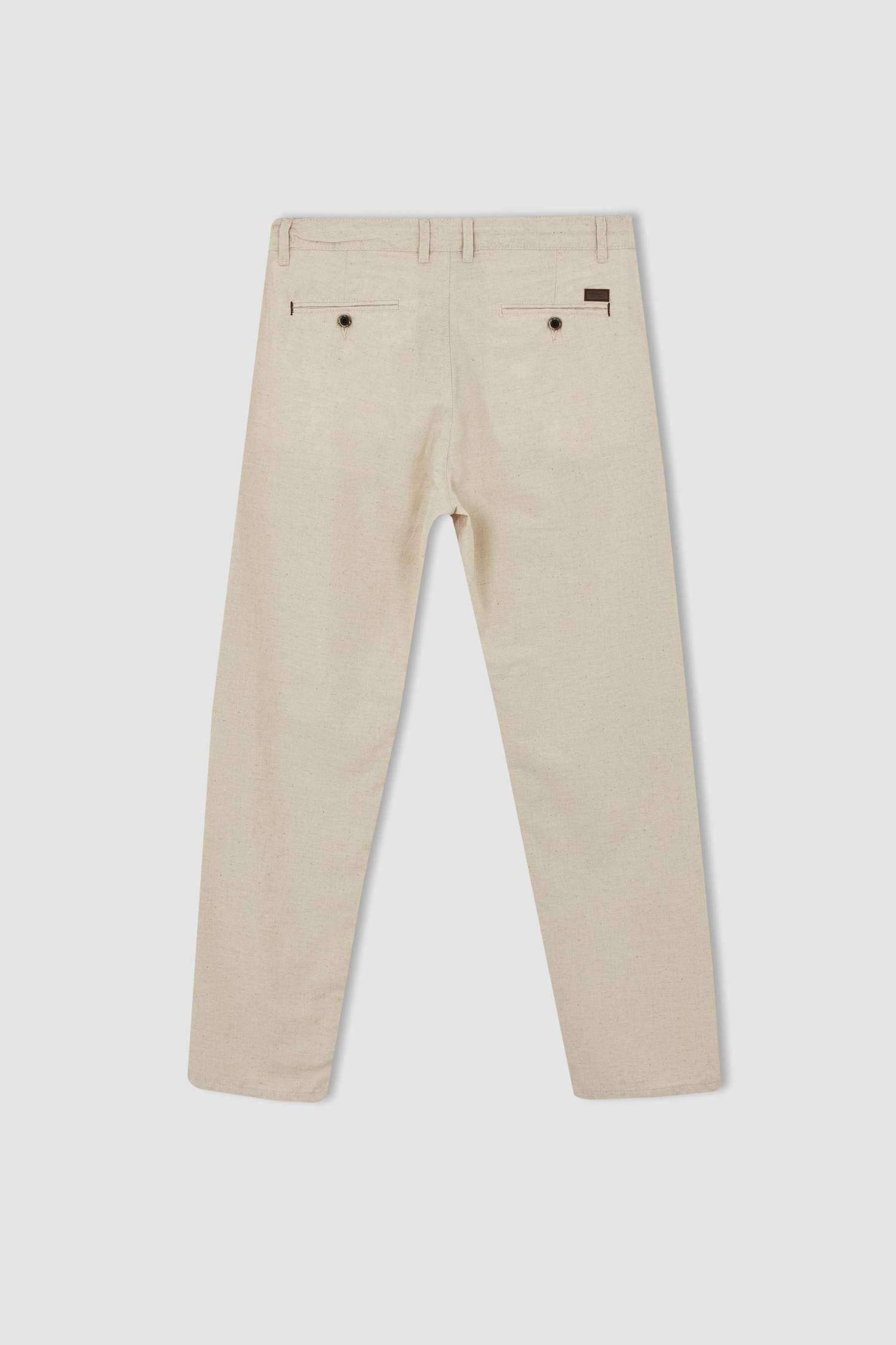 Relax Fit Beli Bağcıklı Keten Pantolon