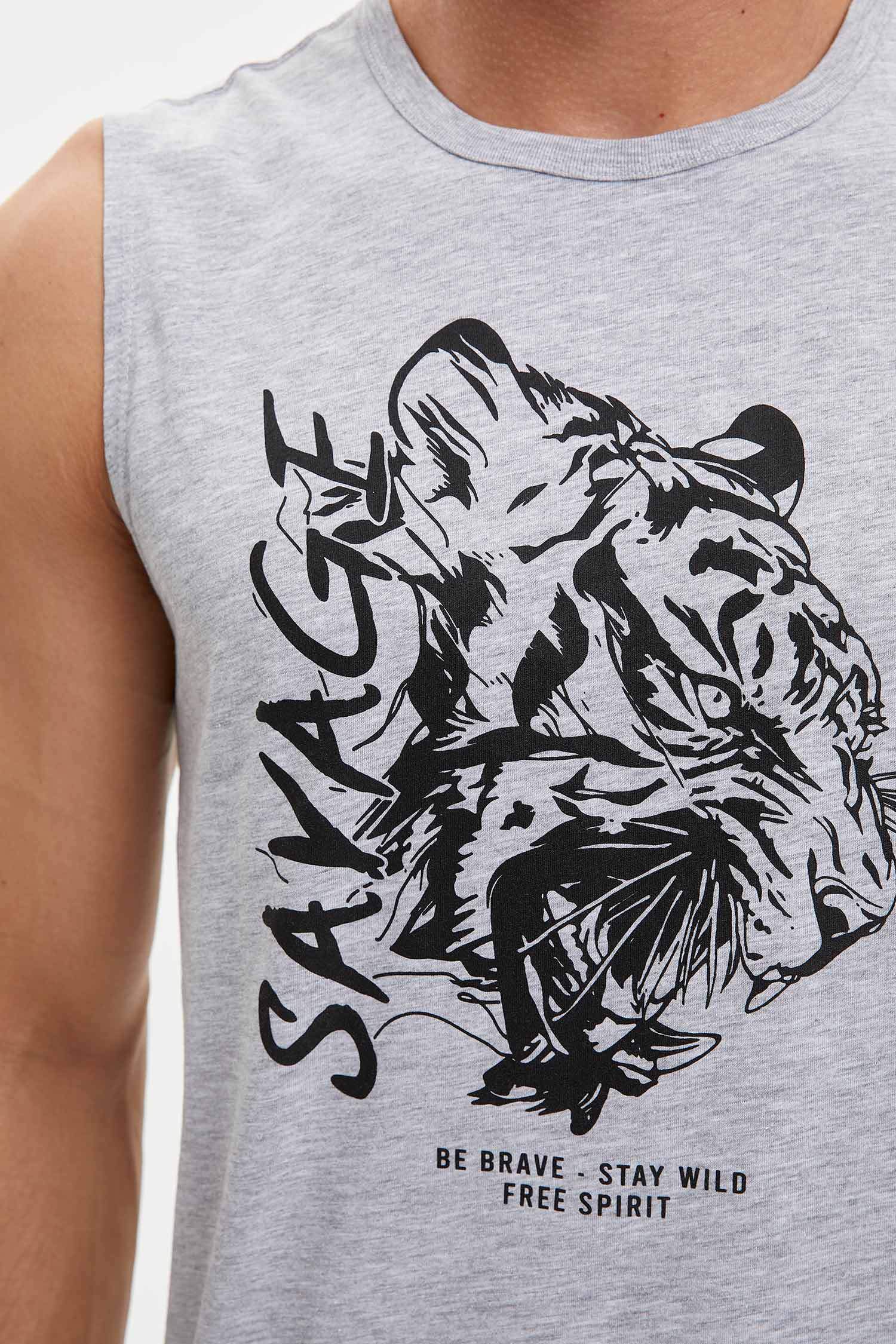 Kaplan Baskılı Slim Fit Atlet