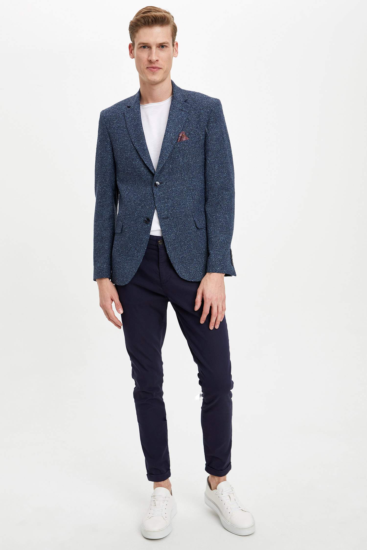 MODERN FIT Baskılı Yarım Astar Blazer