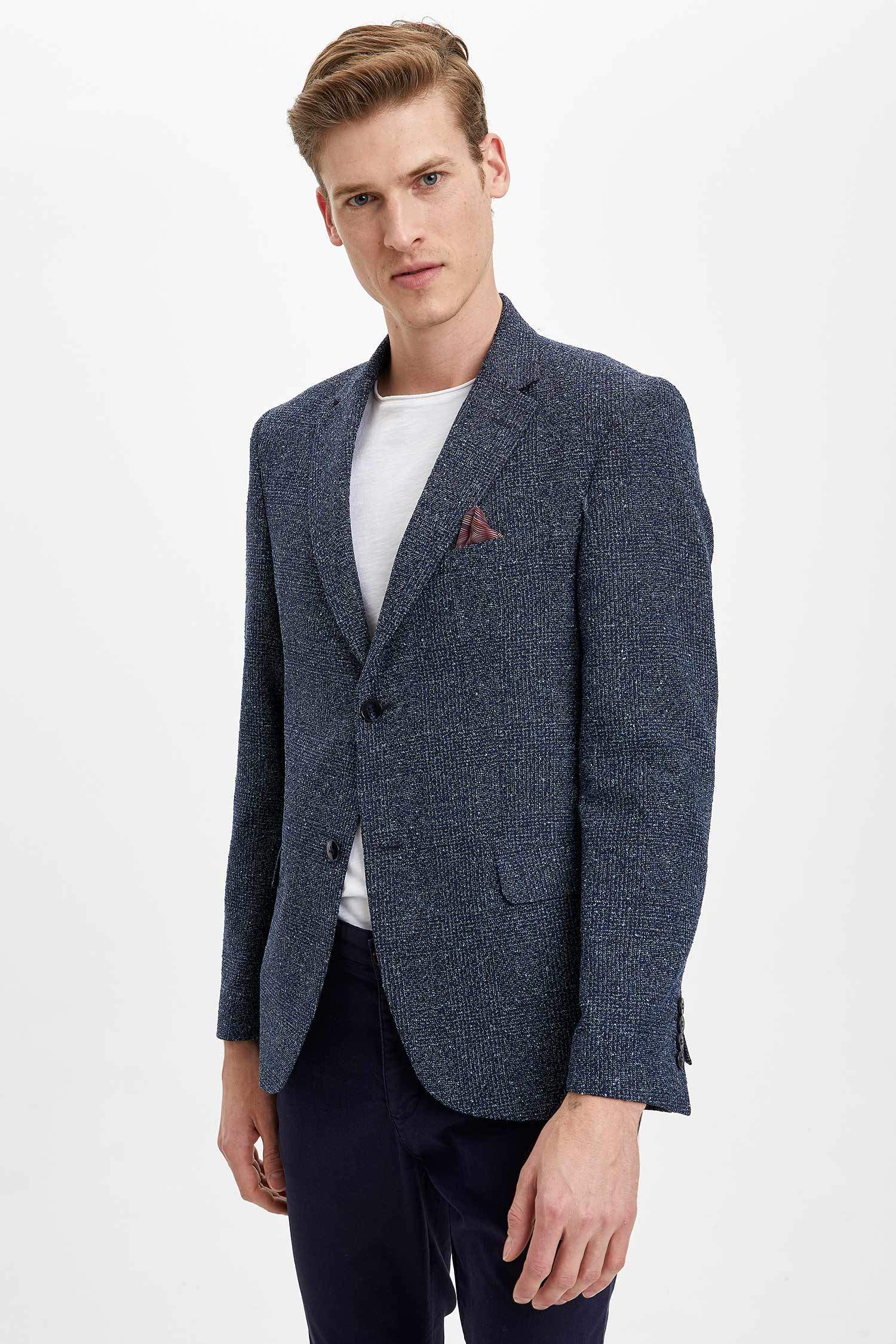 MODERN FIT Baskılı Yarım Astar Blazer