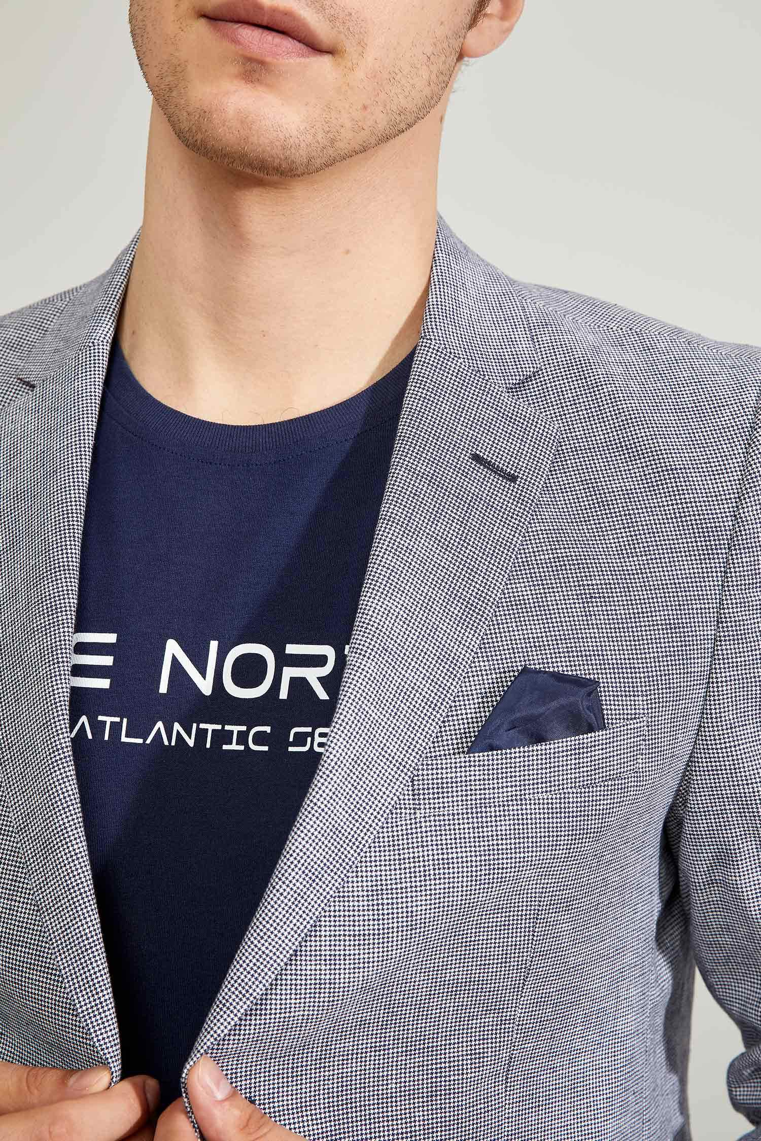 Desenli Keten Karışımlı Slim Fit Blazer Ceket