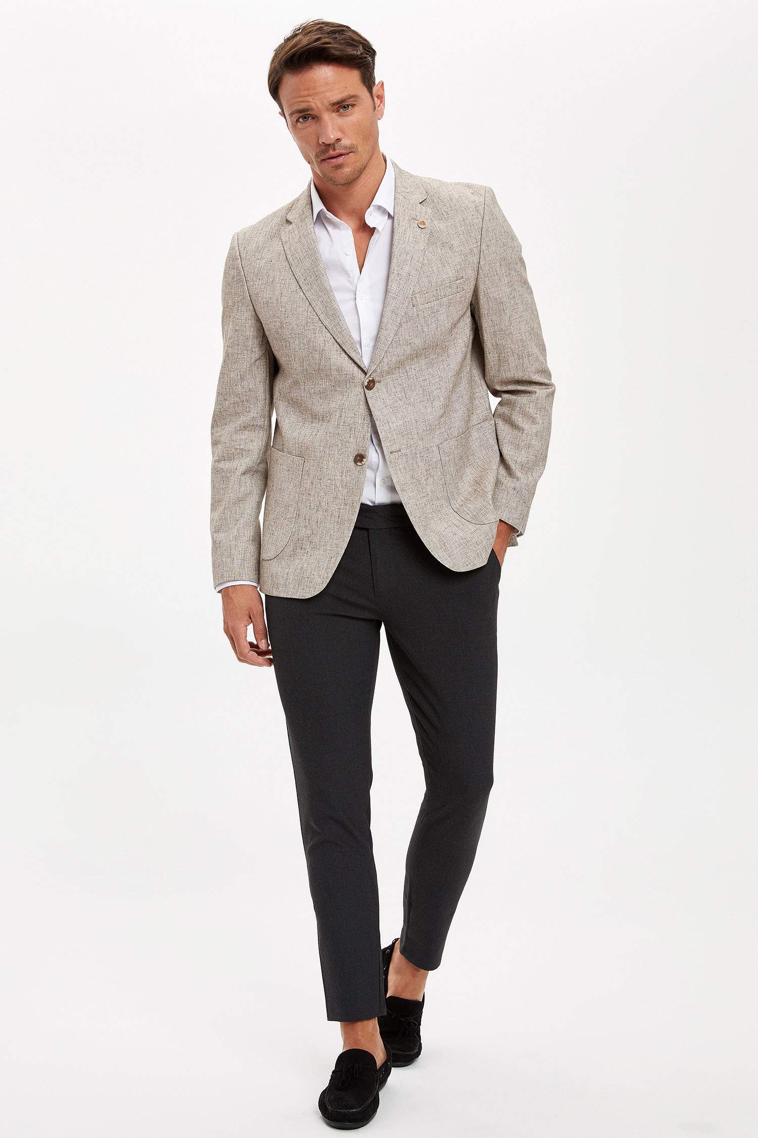Modern Fit Yarım Astar Blazer