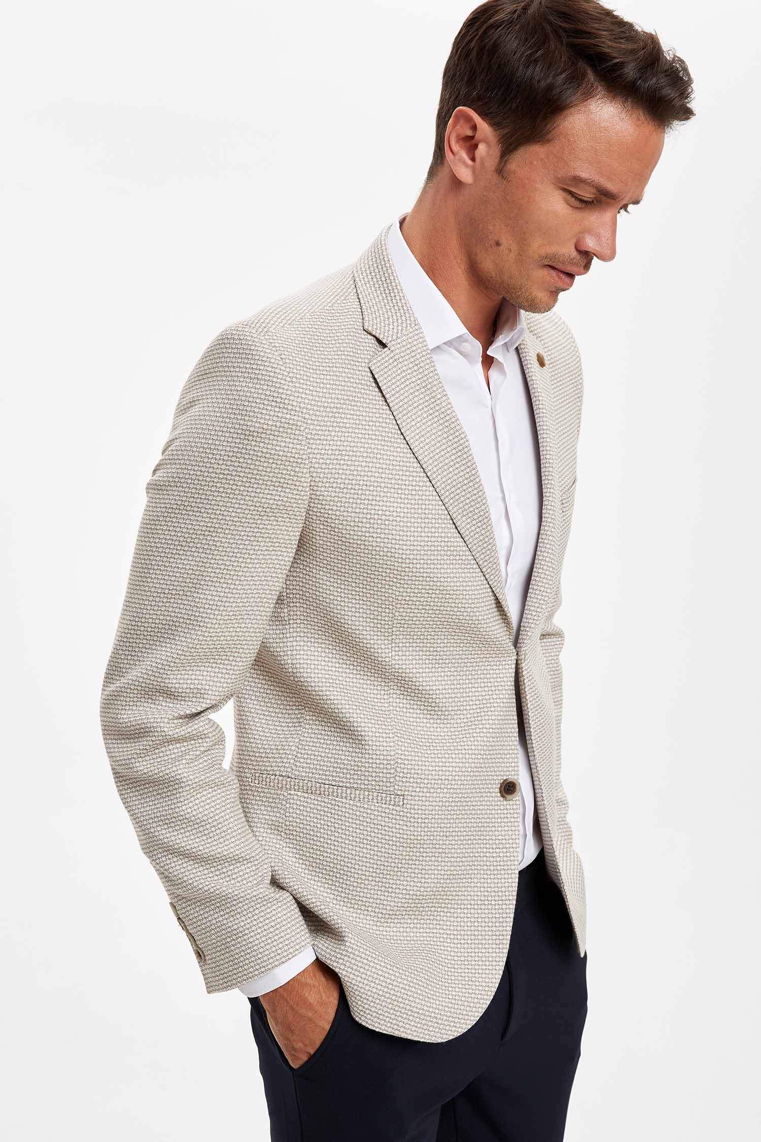 Slim Fit Yarım Astar Blazer