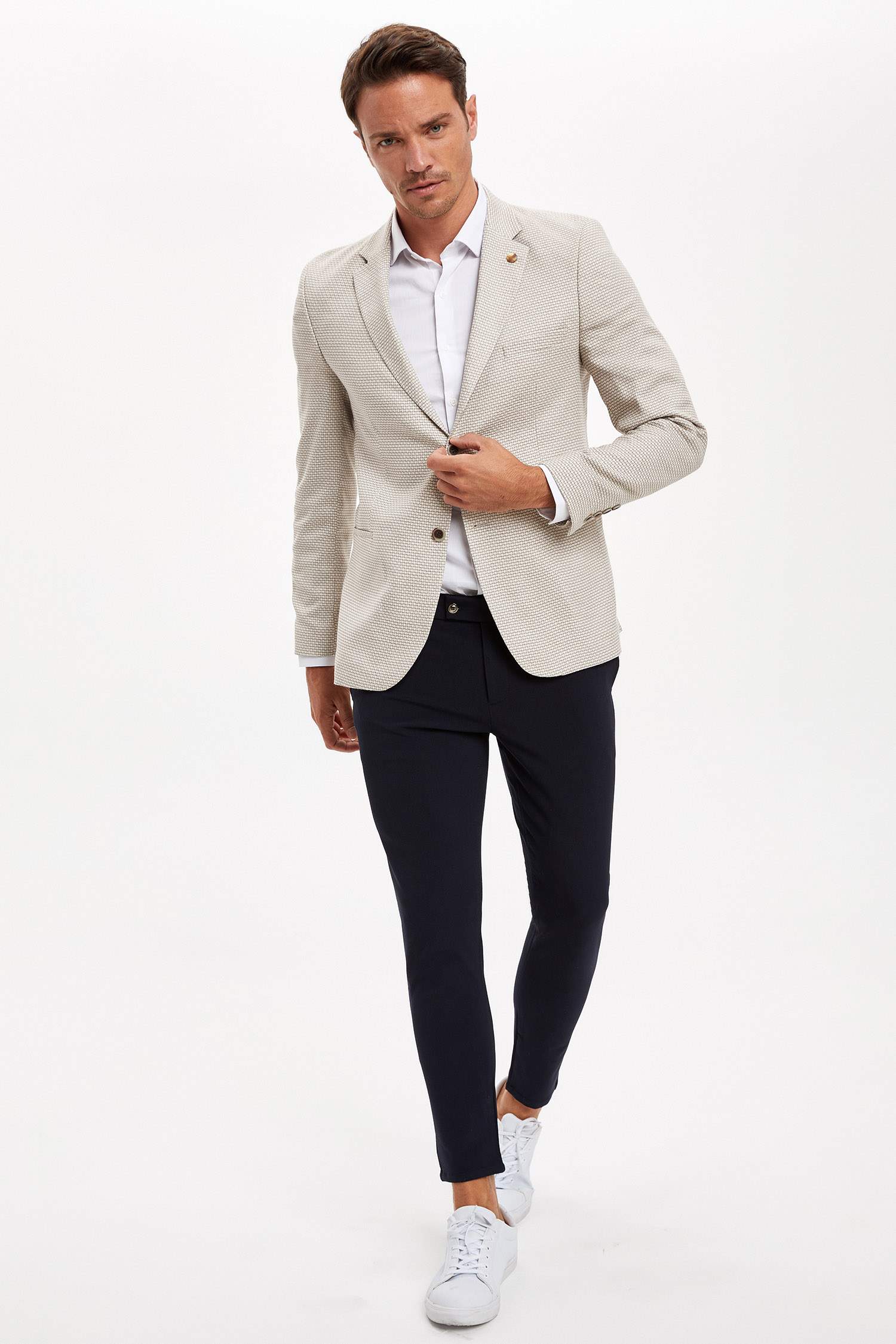 Slim Fit Yarım Astar Blazer