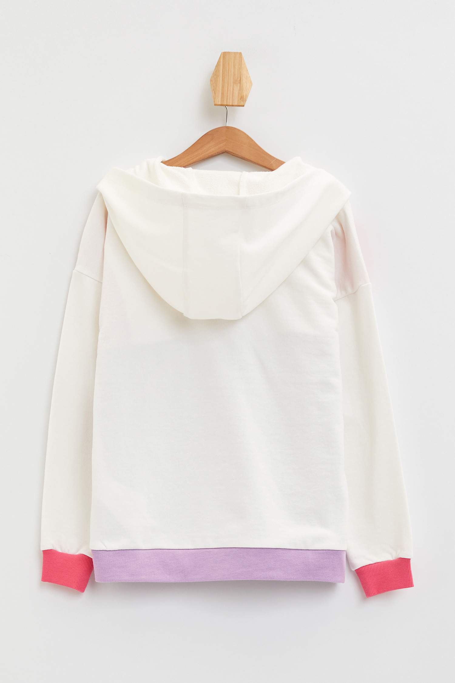 Kız Çocuk Yazı Baskılı Renk Bloklu Sweatshirt