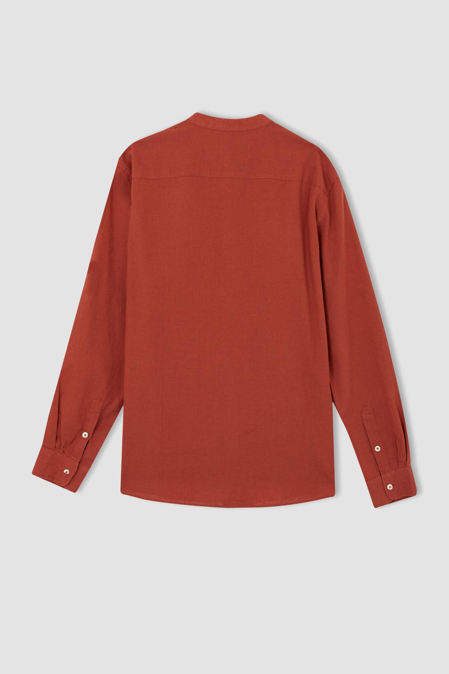 Modern Fit Hakim Yaka Uzun Kollu Keten Gömlek