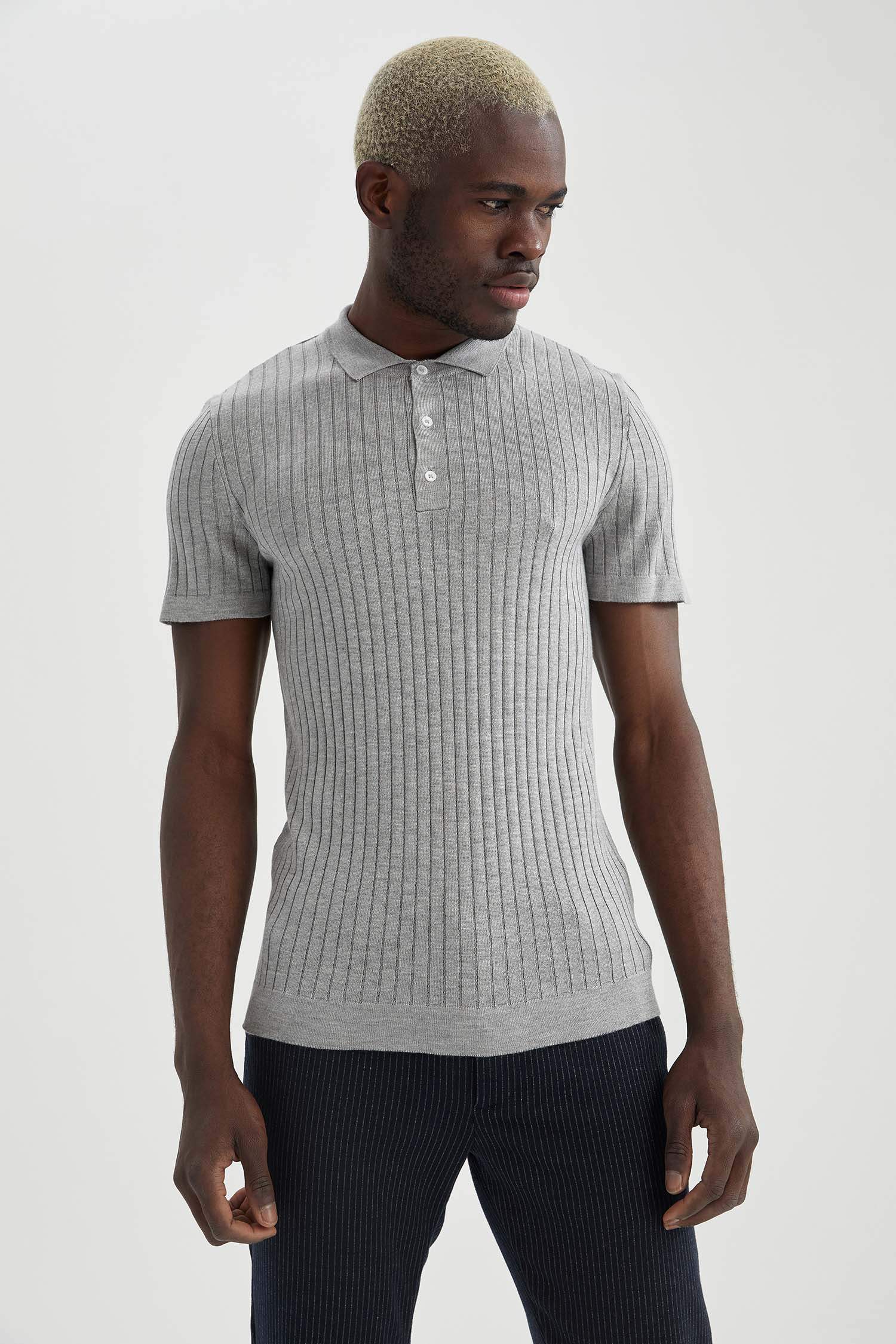 Slim Fit Polo Yaka Basic Triko Tişört