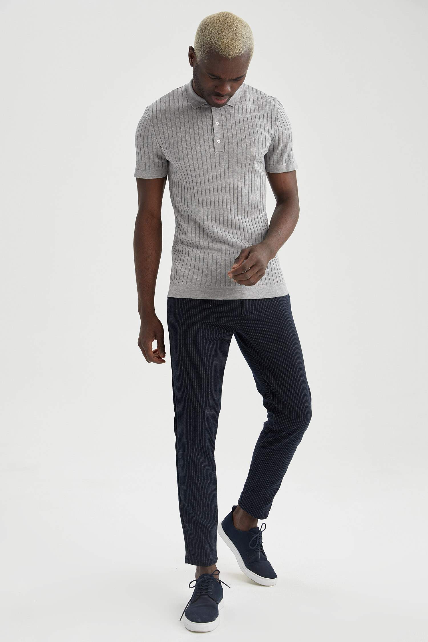 Slim Fit Polo Yaka Basic Triko Tişört