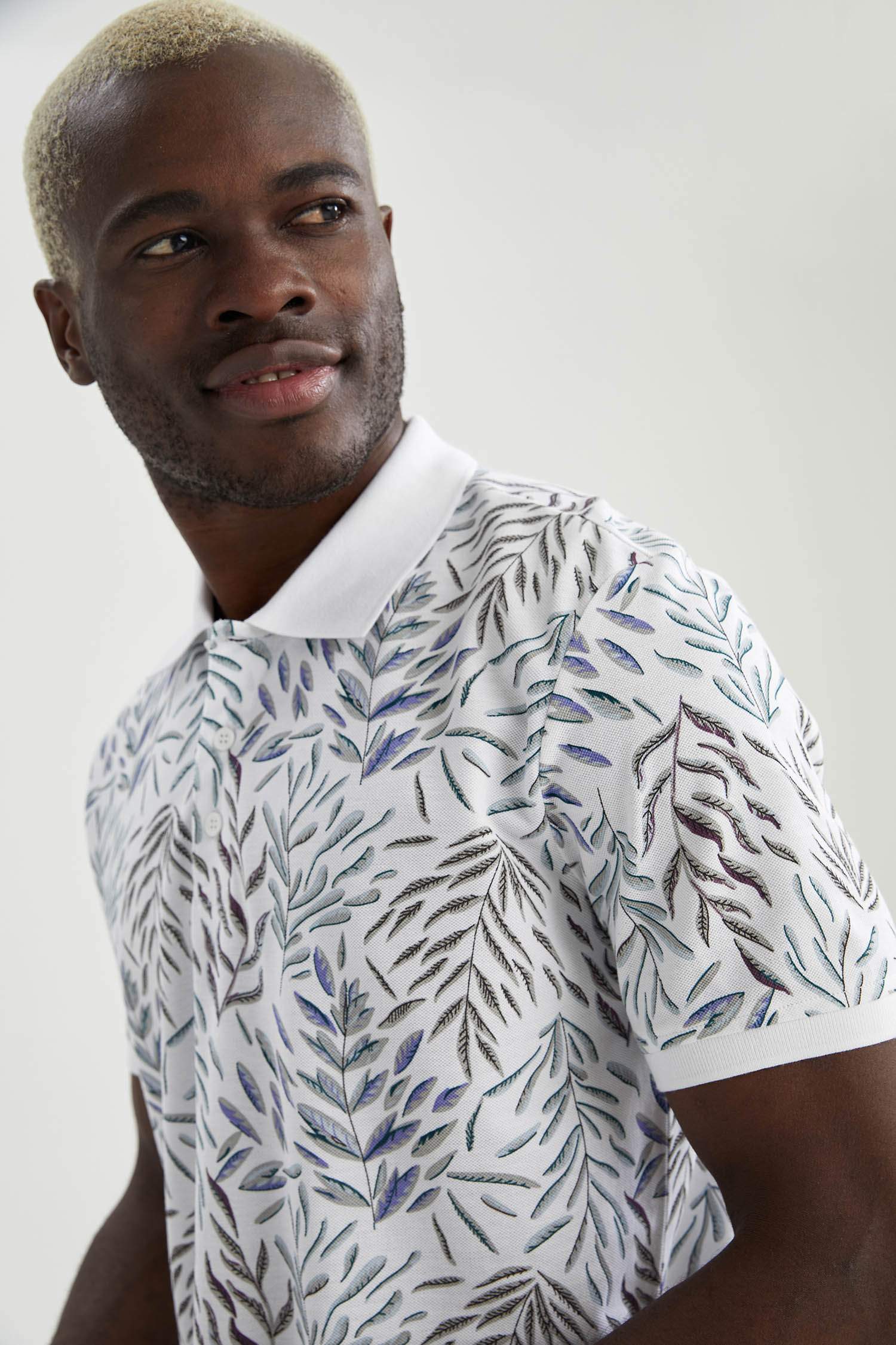 Slim Fit Polo Yaka Desenli Tişört