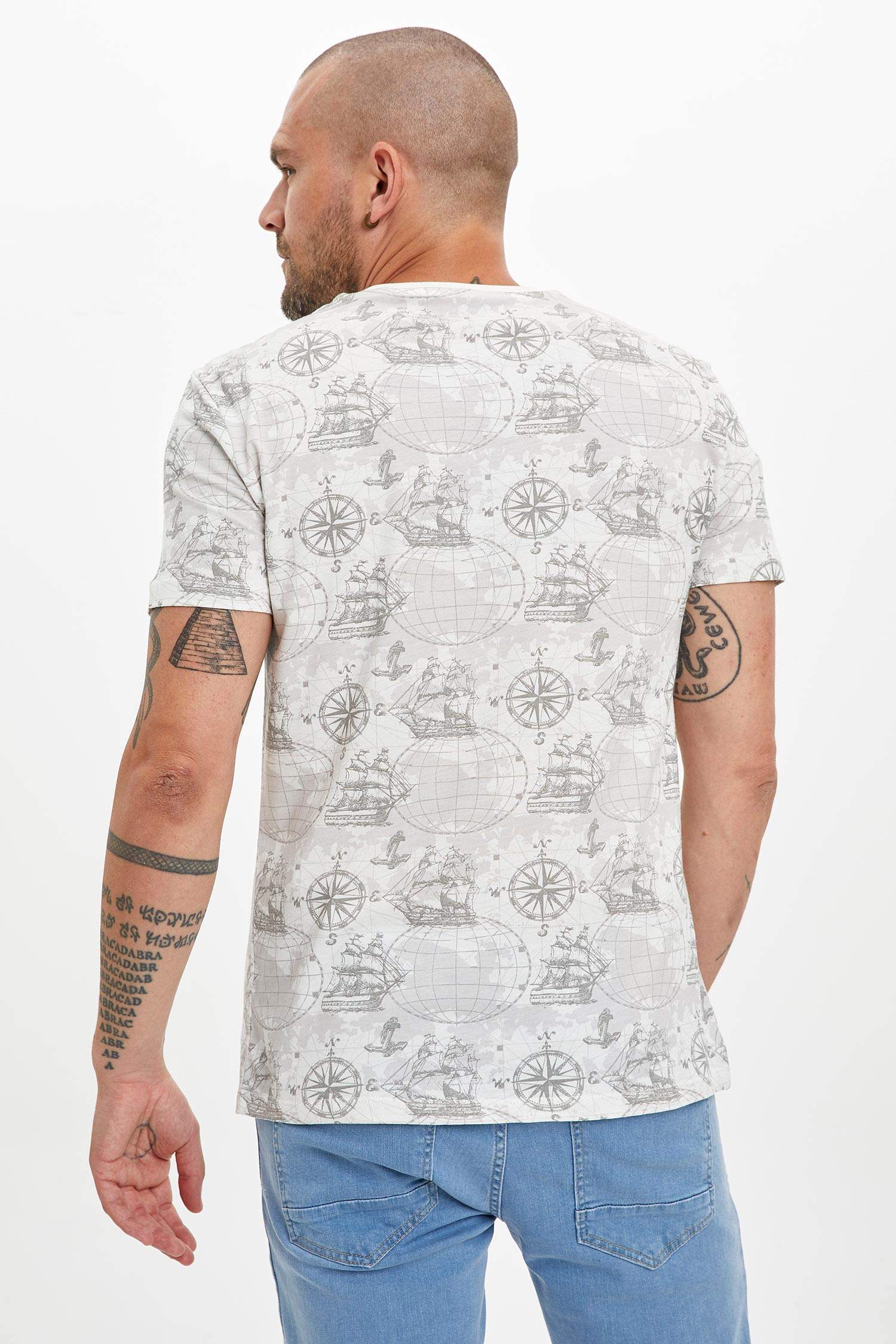 Yazı Baskılı Slim Fit Tişört