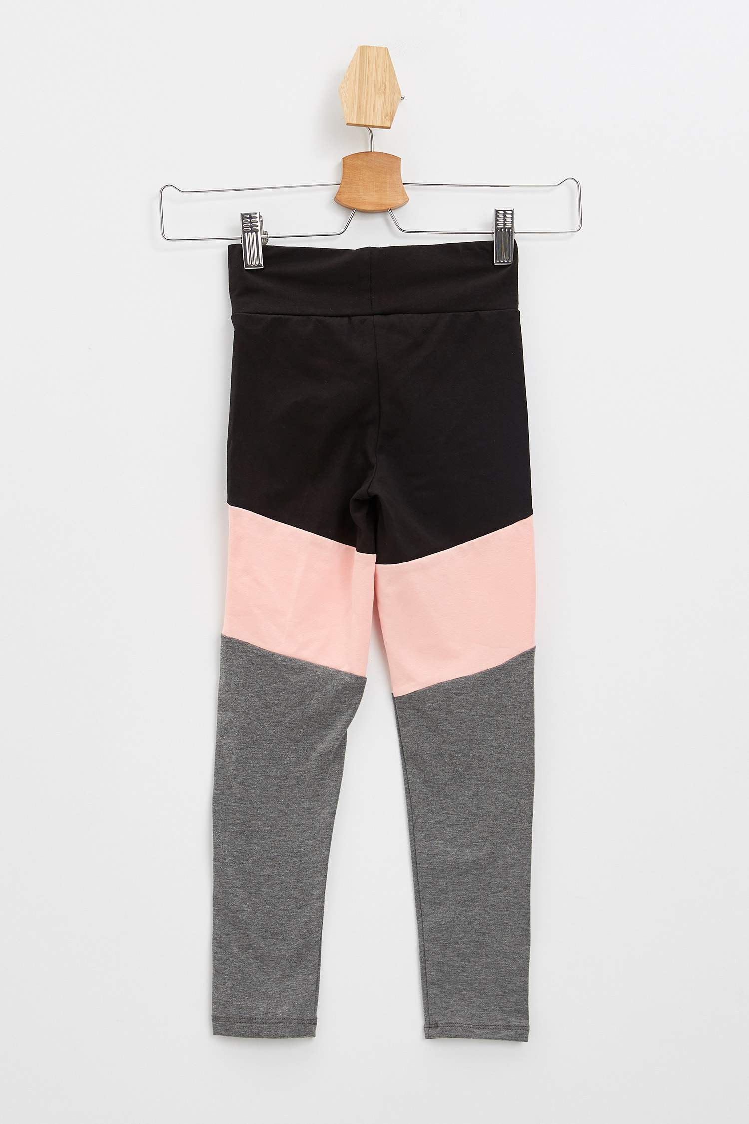 Kız Çocuk Slim Fit Renk Bloklu Tayt