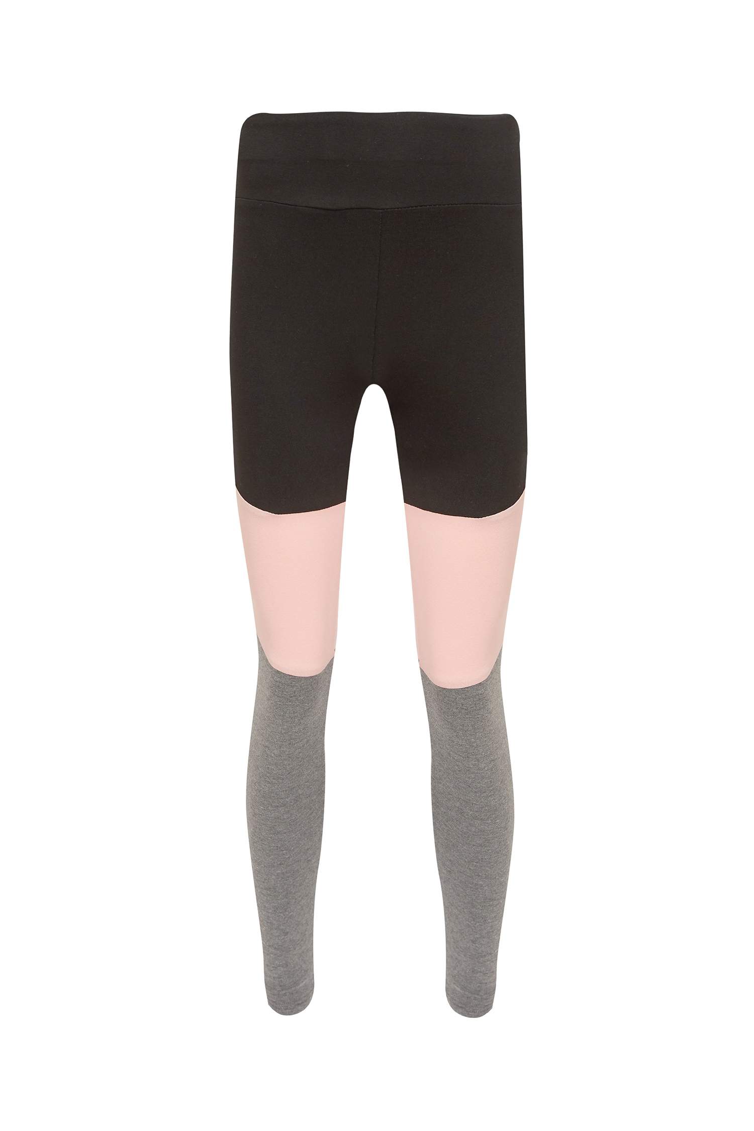 Kız Çocuk Slim Fit Renk Bloklu Tayt