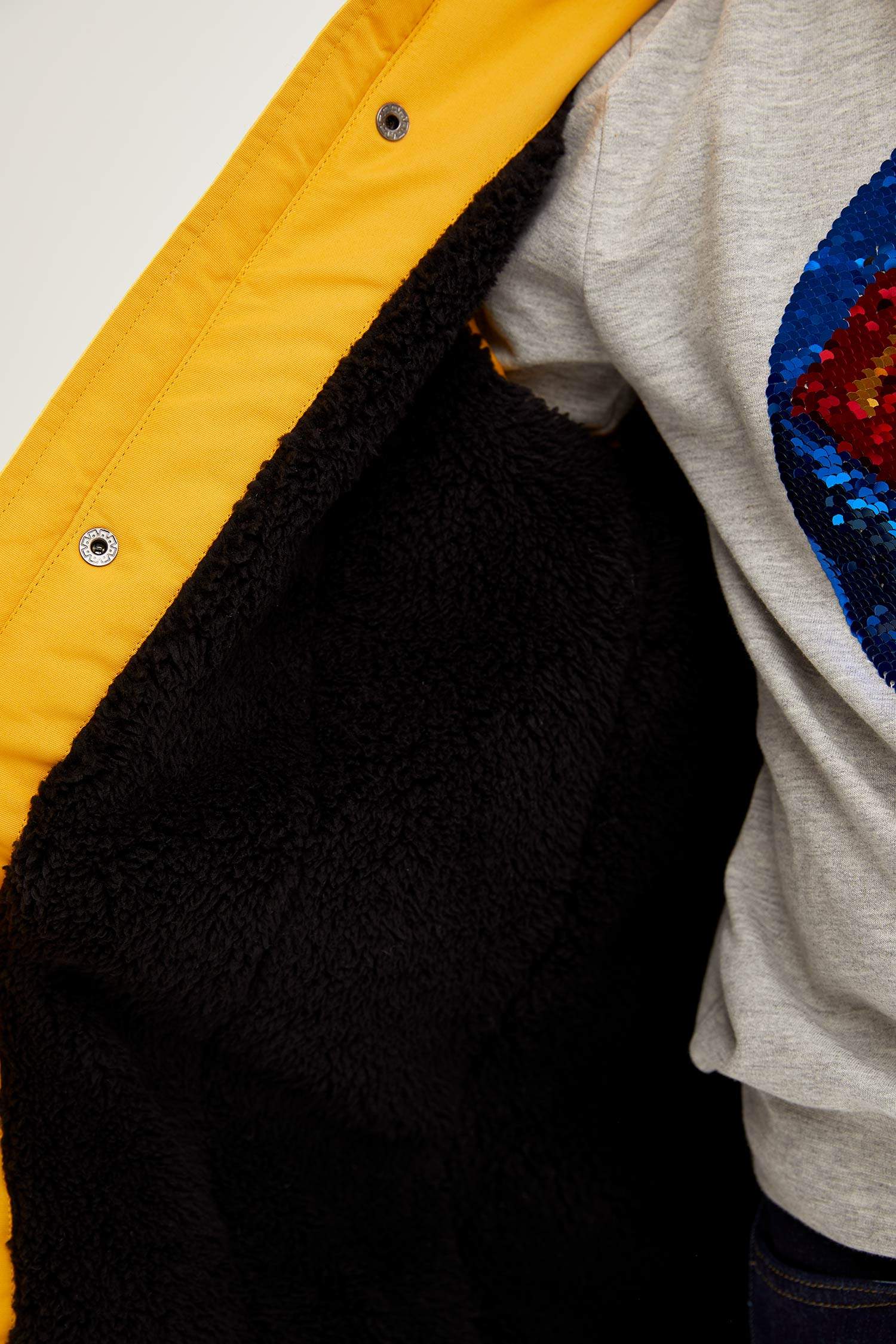 Erkek Çocuk Regular Fit Kapüşonlu Peluş Mont Parka