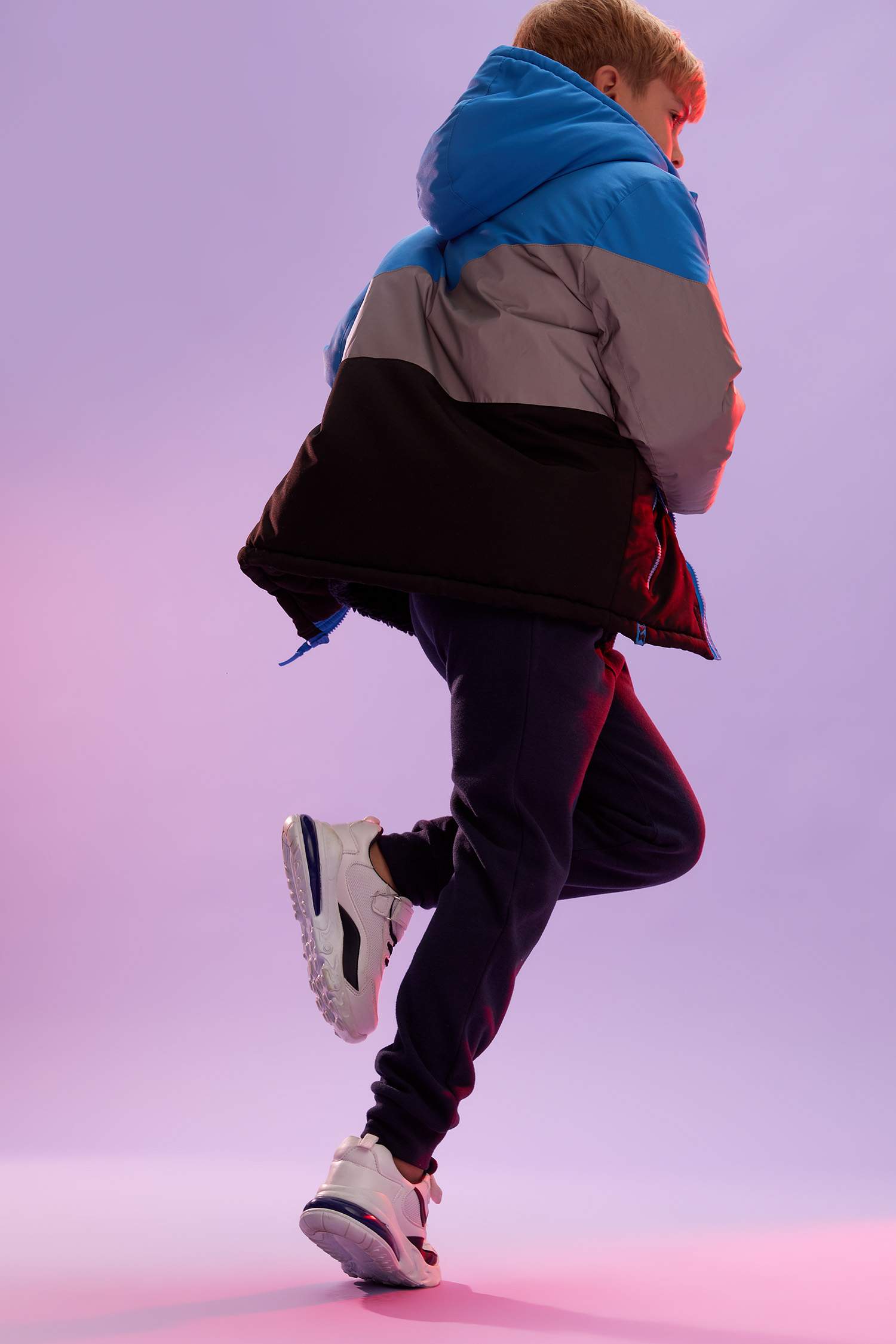 Erkek Çocuk Regular Fit Renk Bloklu Polar Astarlı Isı Yalıtımlı Warntech Parka