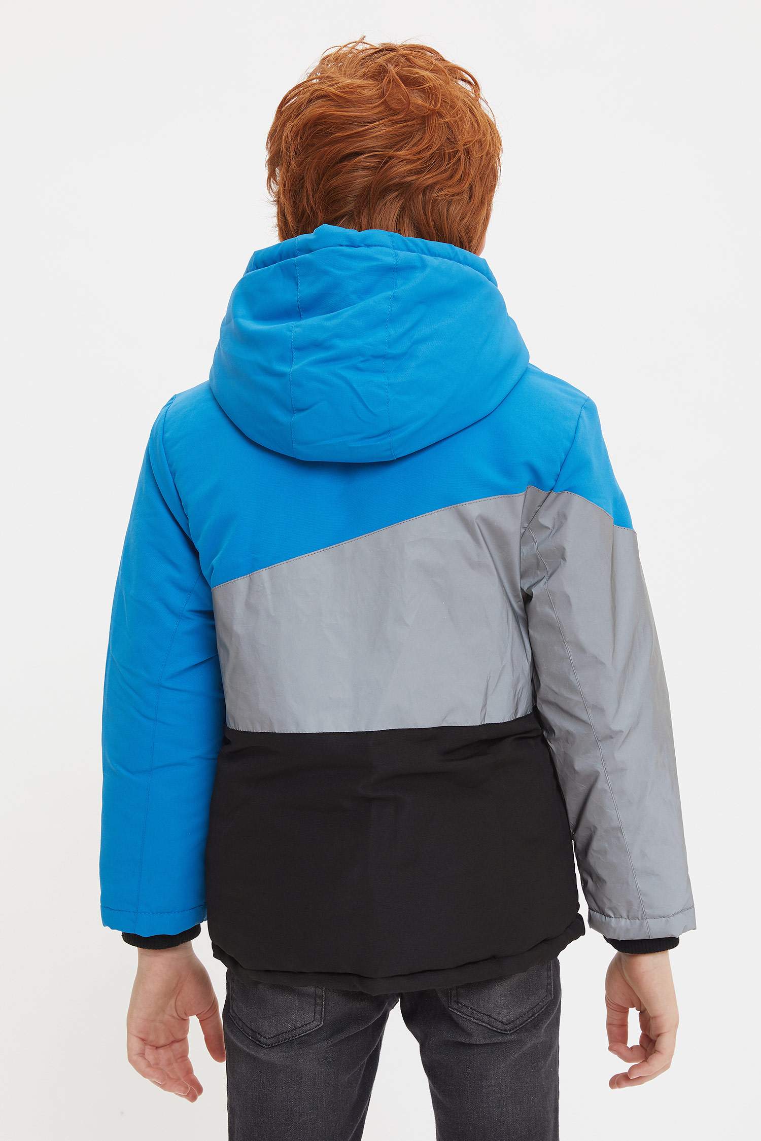 Erkek Çocuk Regular Fit Renk Bloklu Polar Astarlı Isı Yalıtımlı Warntech Parka