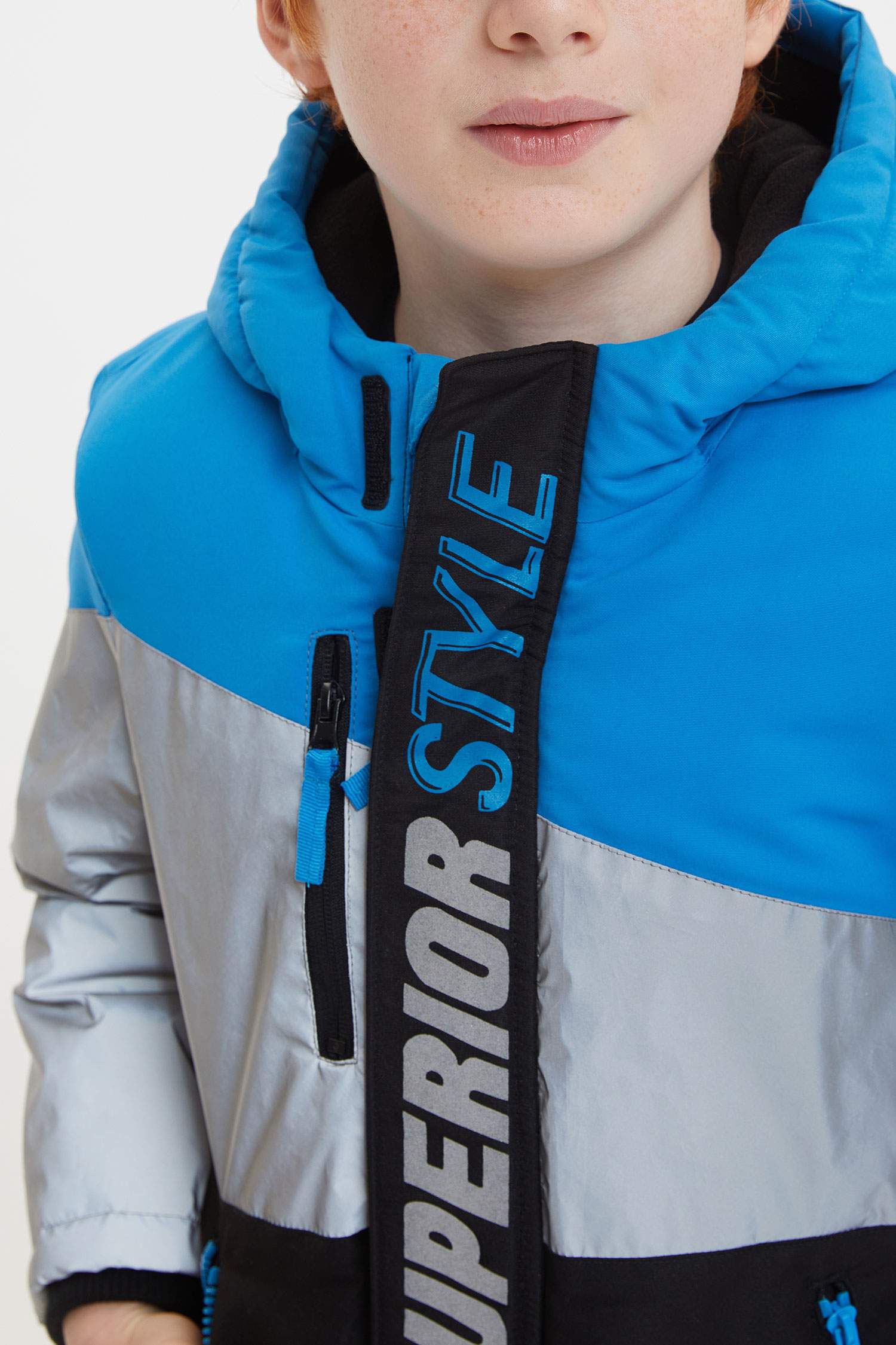 Erkek Çocuk Regular Fit Renk Bloklu Polar Astarlı Isı Yalıtımlı Warntech Parka