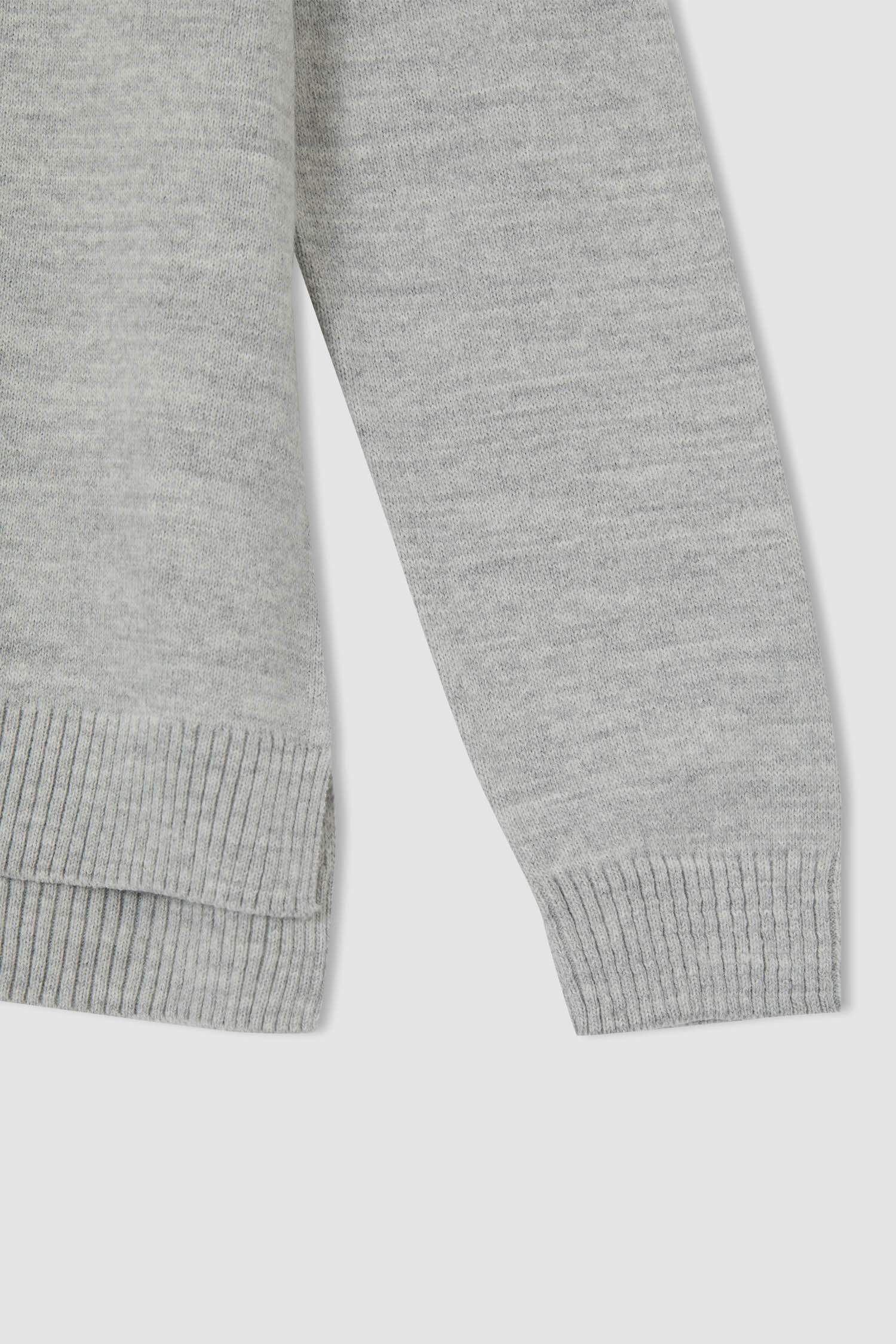 Kız Çocuk Regular Fit Bisiklet Yaka Kazak