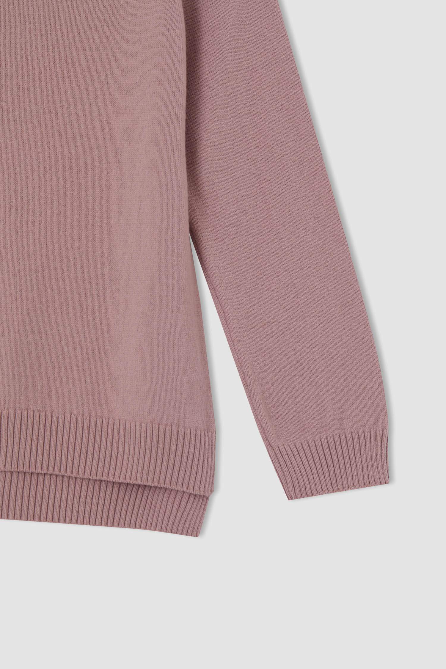 Kız Çocuk Regular Fit Bisiklet Yaka Kazak