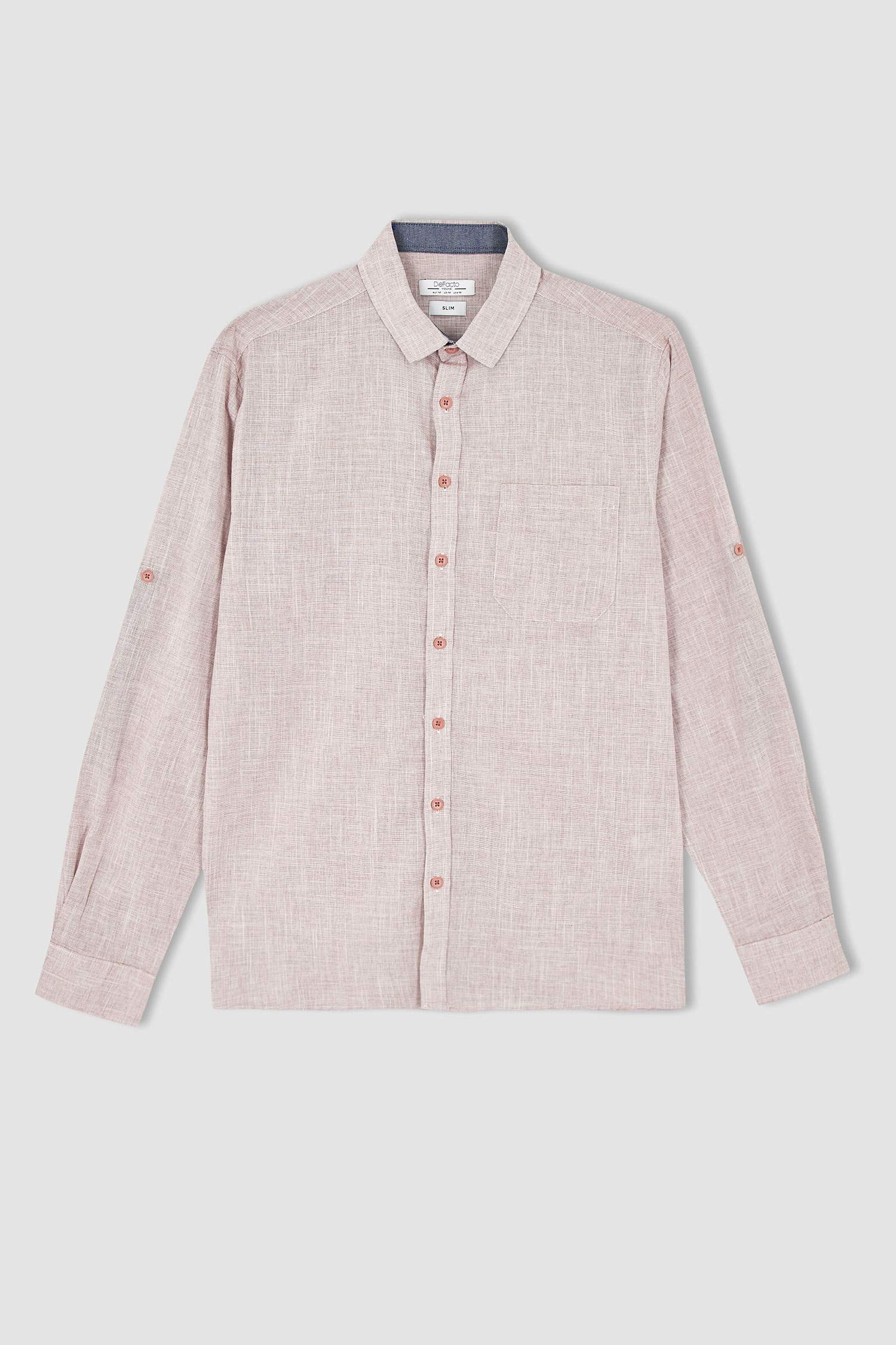 Slim Fit Polo Yaka Poplin Uzun Kollu Gömlek