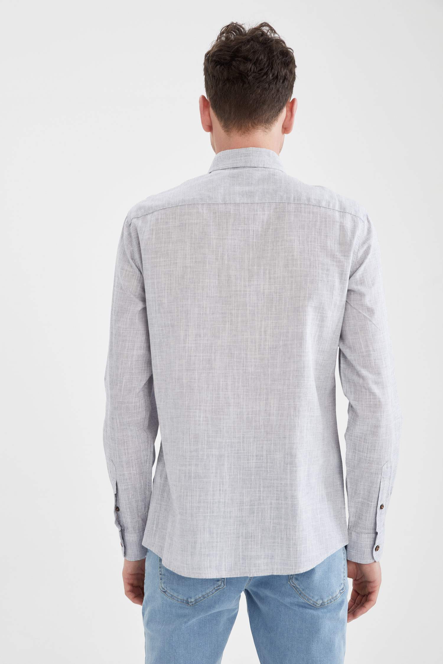 Slim Fit Basic Uzun Kollu Gömlek