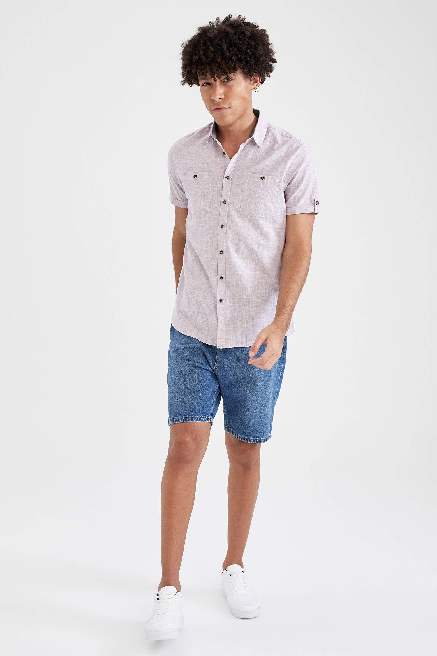 Slim Fit Basic Kısa Kollu Gömlek