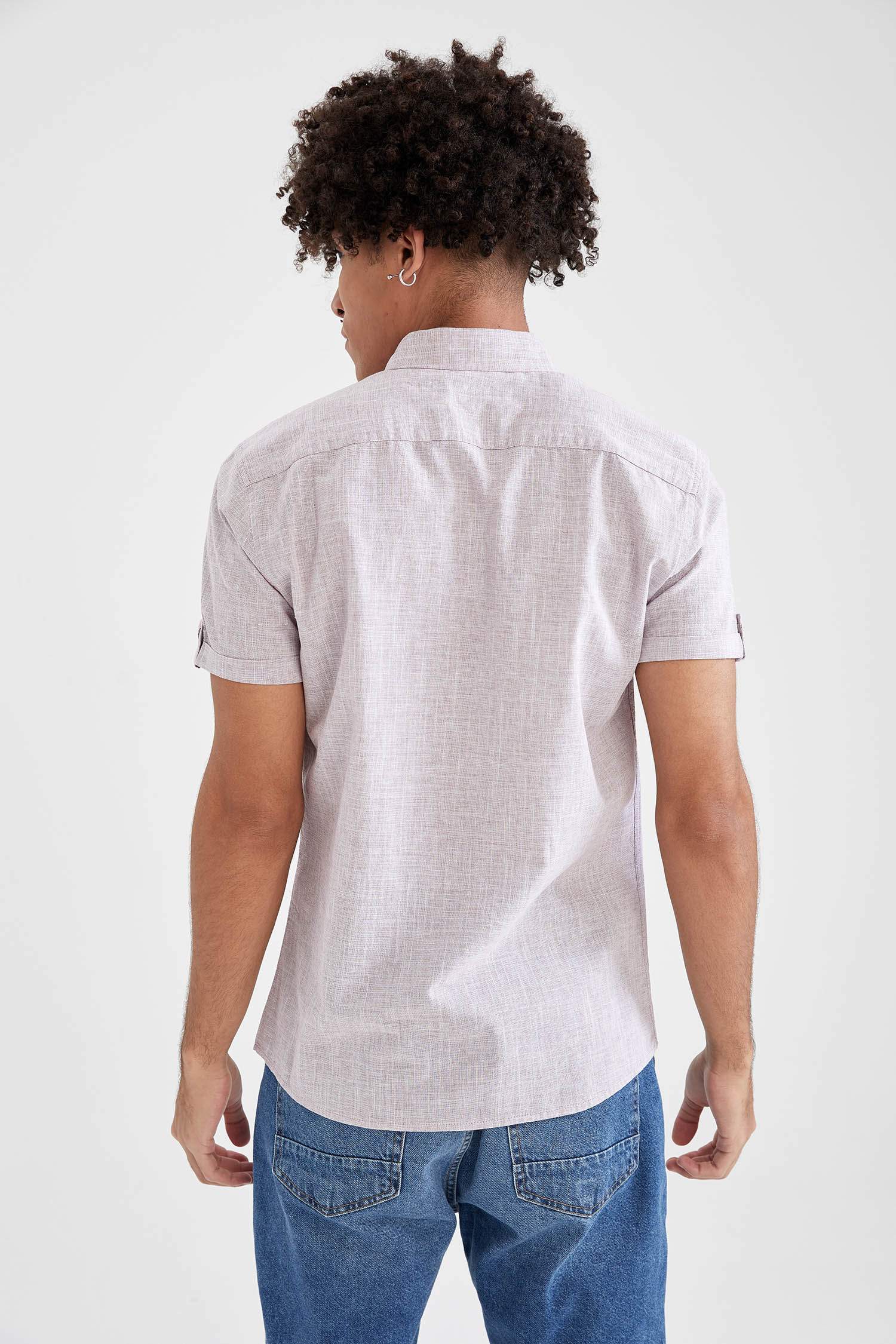 Slim Fit Basic Kısa Kollu Gömlek