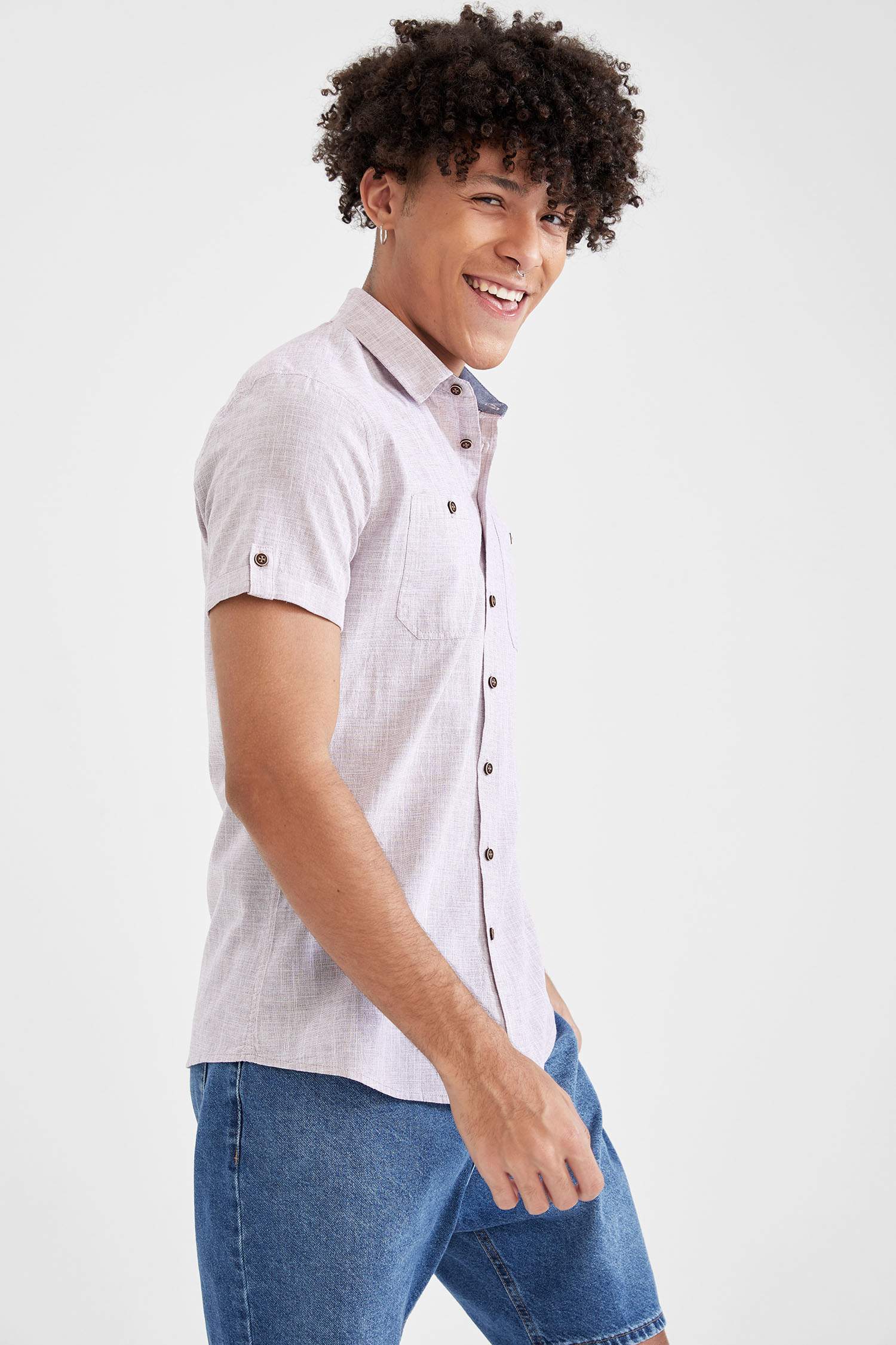 Slim Fit Basic Kısa Kollu Gömlek