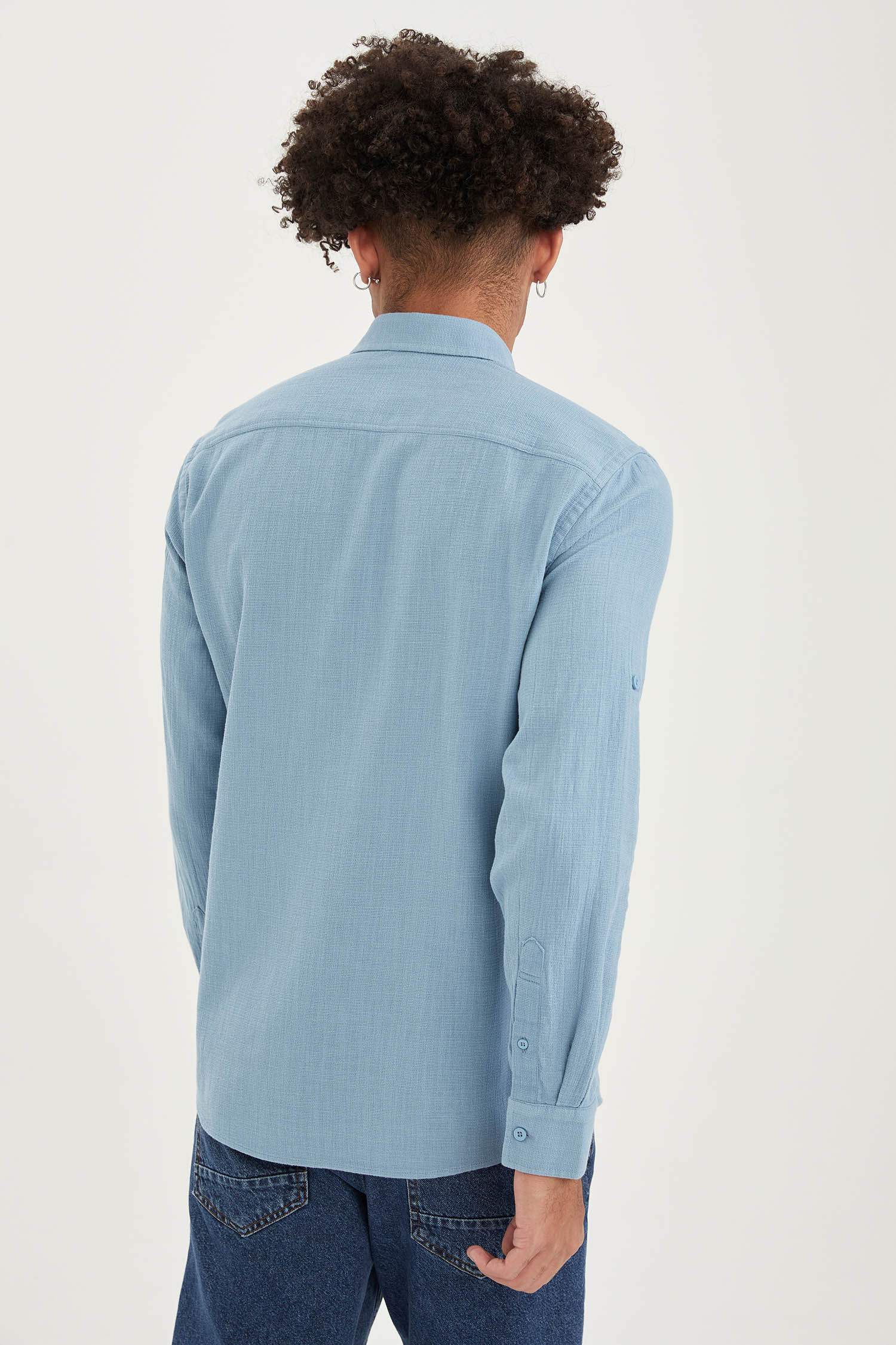Slim Fit Basic Uzun Kollu Gömlek