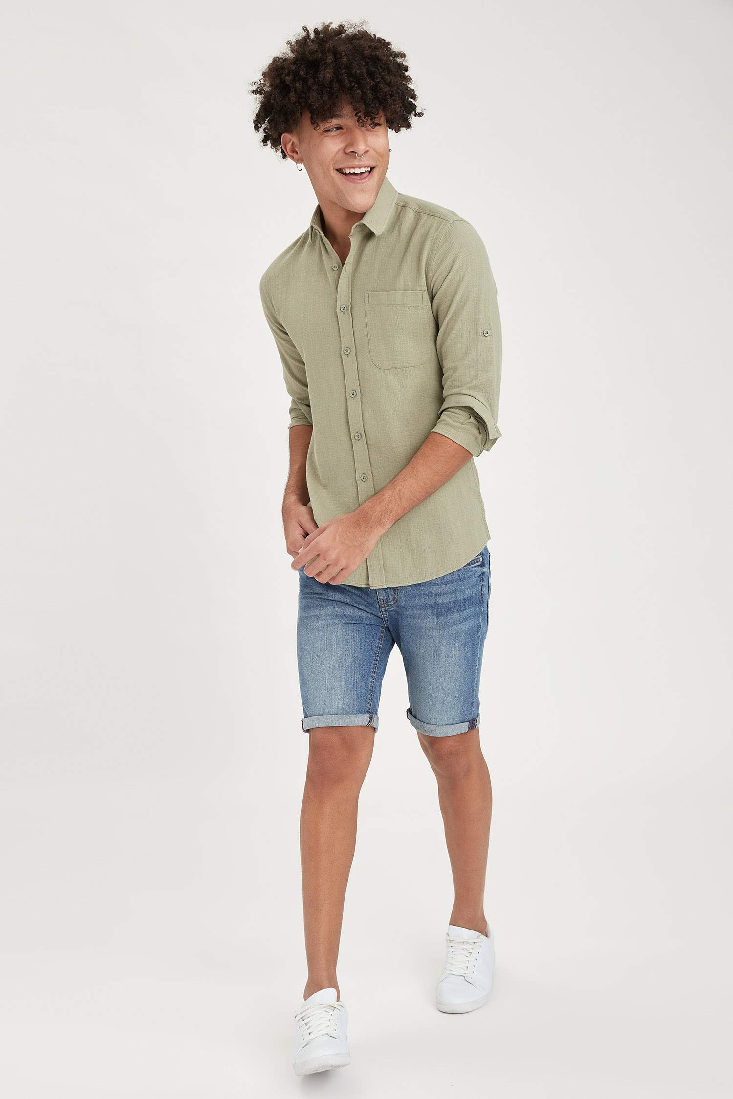 Slim Fit Basic Uzun Kollu Gömlek